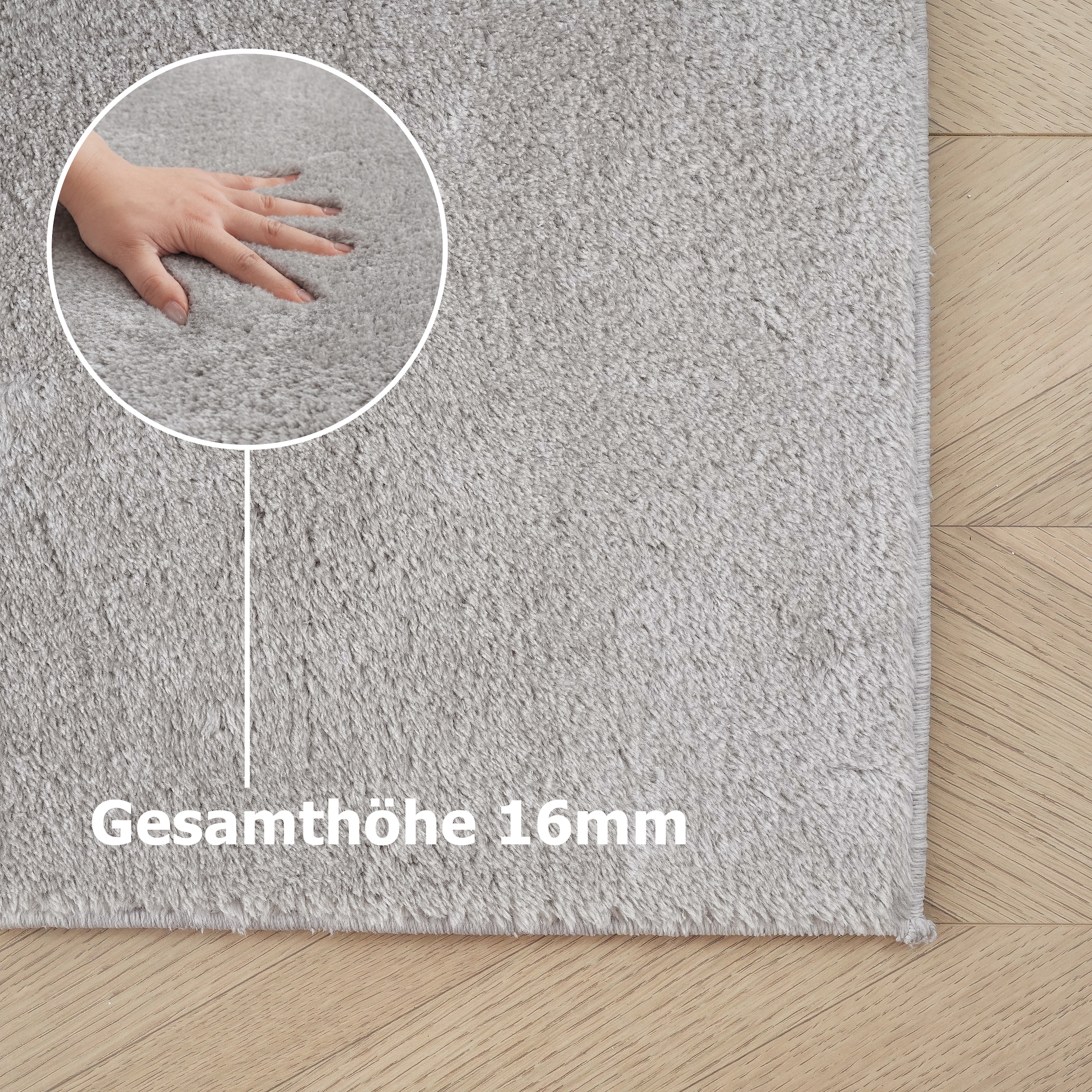 OTTO home Teppich »Cali, in Standard- und Premium-Qualität, 13 mm oder 16 mm Höhe« rechteckig Uni-Farben, kuschelig, & weich, waschbar, Wohnzimmer, Schlafzimmer