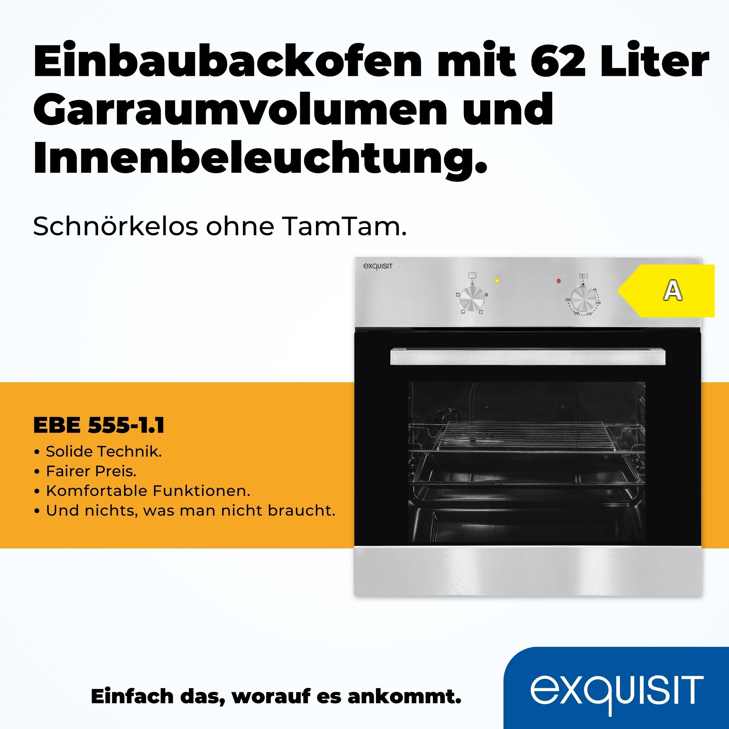 exquisit Einbaubackofen  »EBE 555-1.1«