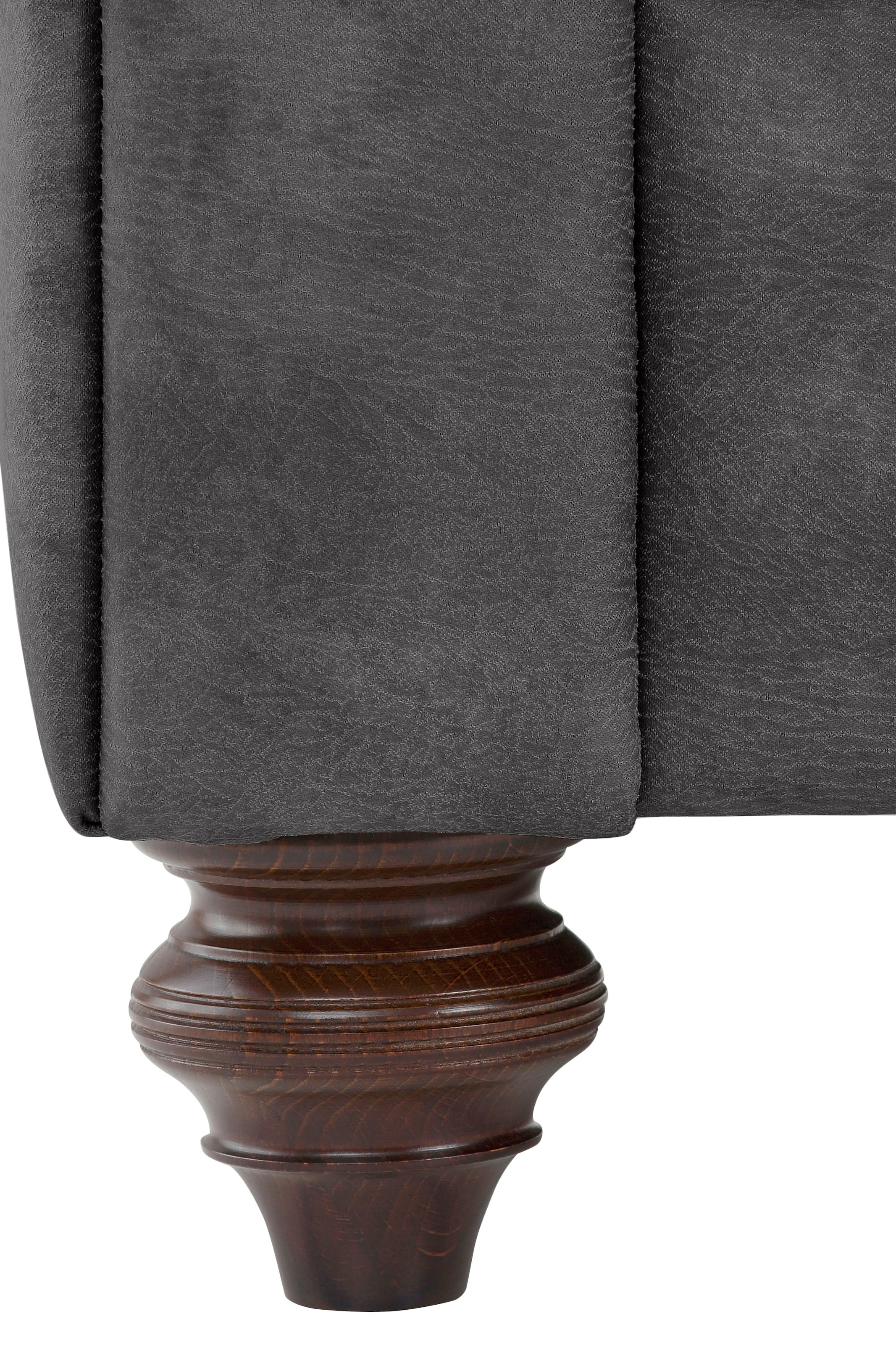Home affaire Chesterfield-Sofa »Chesterfield 2-Sitzer  B/T/H: 150/89/74 cm« mit hochwertiger Knopfheftung , auch in Leder