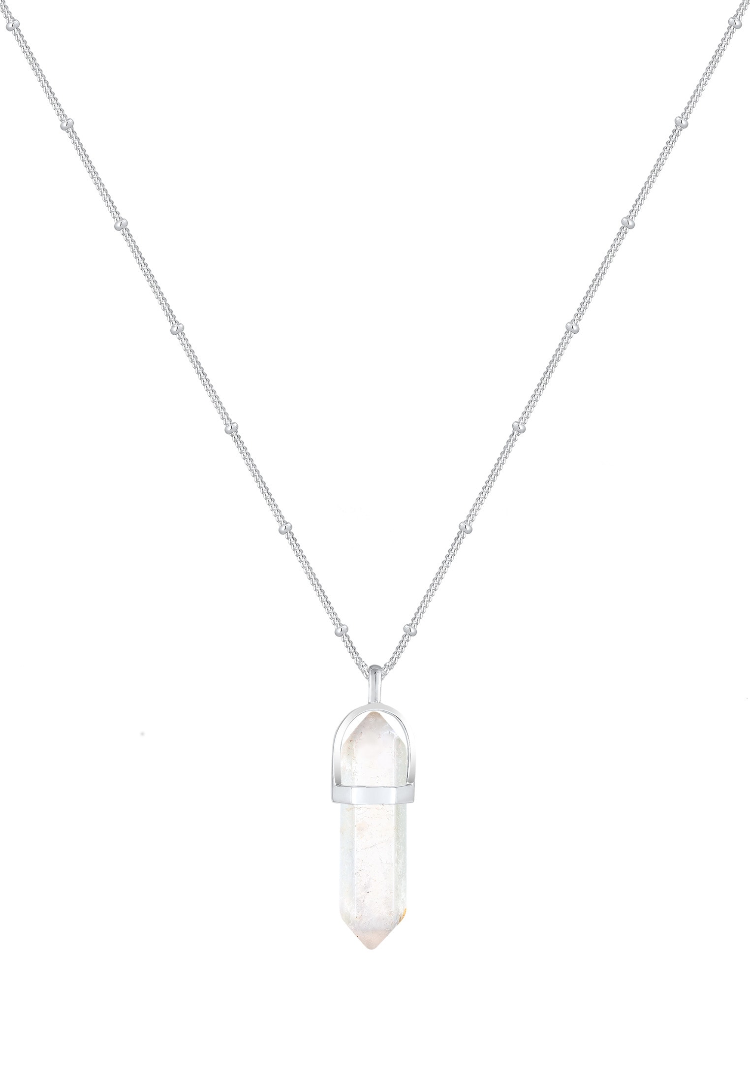 Elli Silberkette »Halskette Stein Quarz Weiß 925 Sterling Silber«