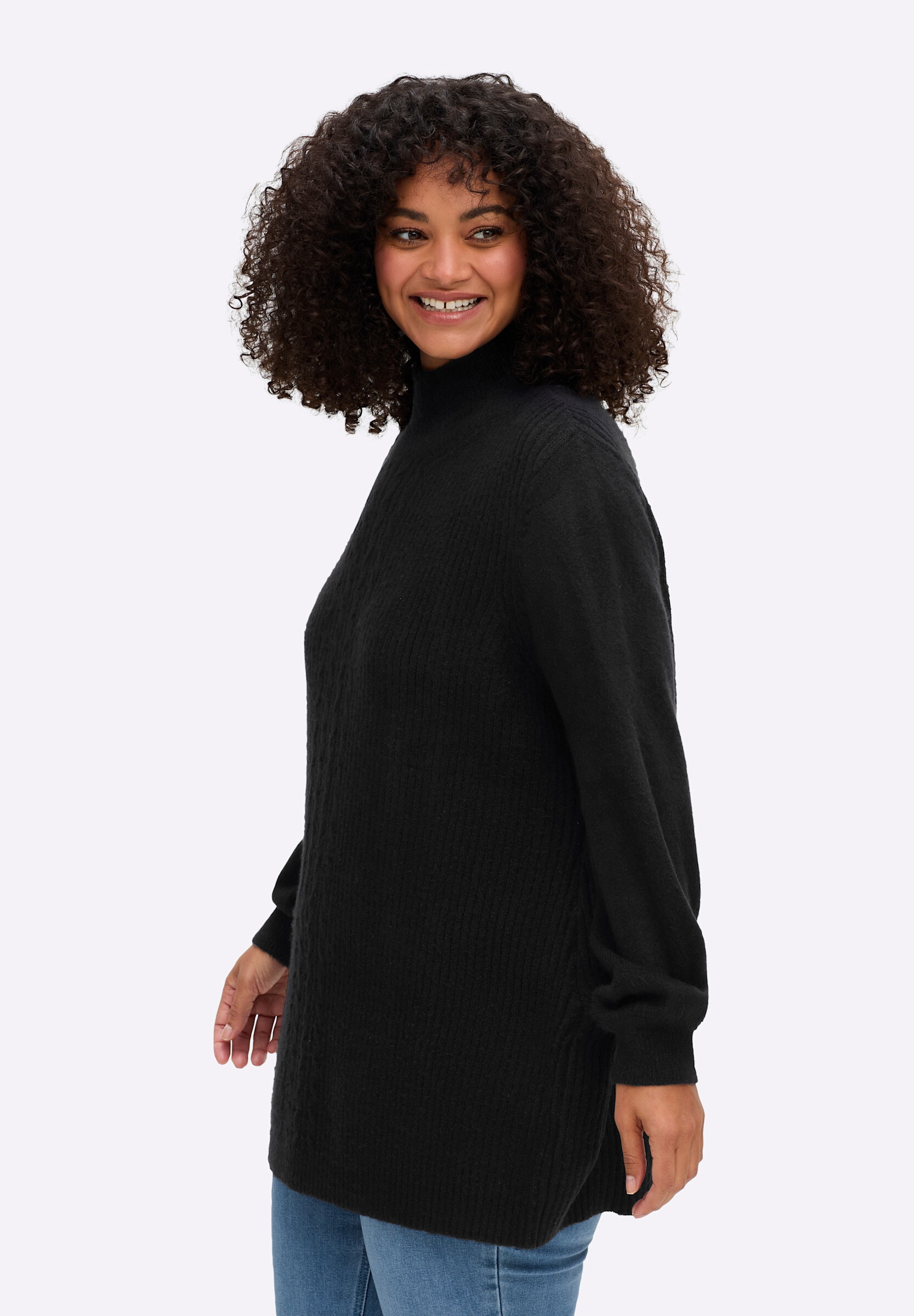 sheego by Joe Browns Strickpullover »Pullover Stehkragenpullover mit Zopfmuster-Detail«