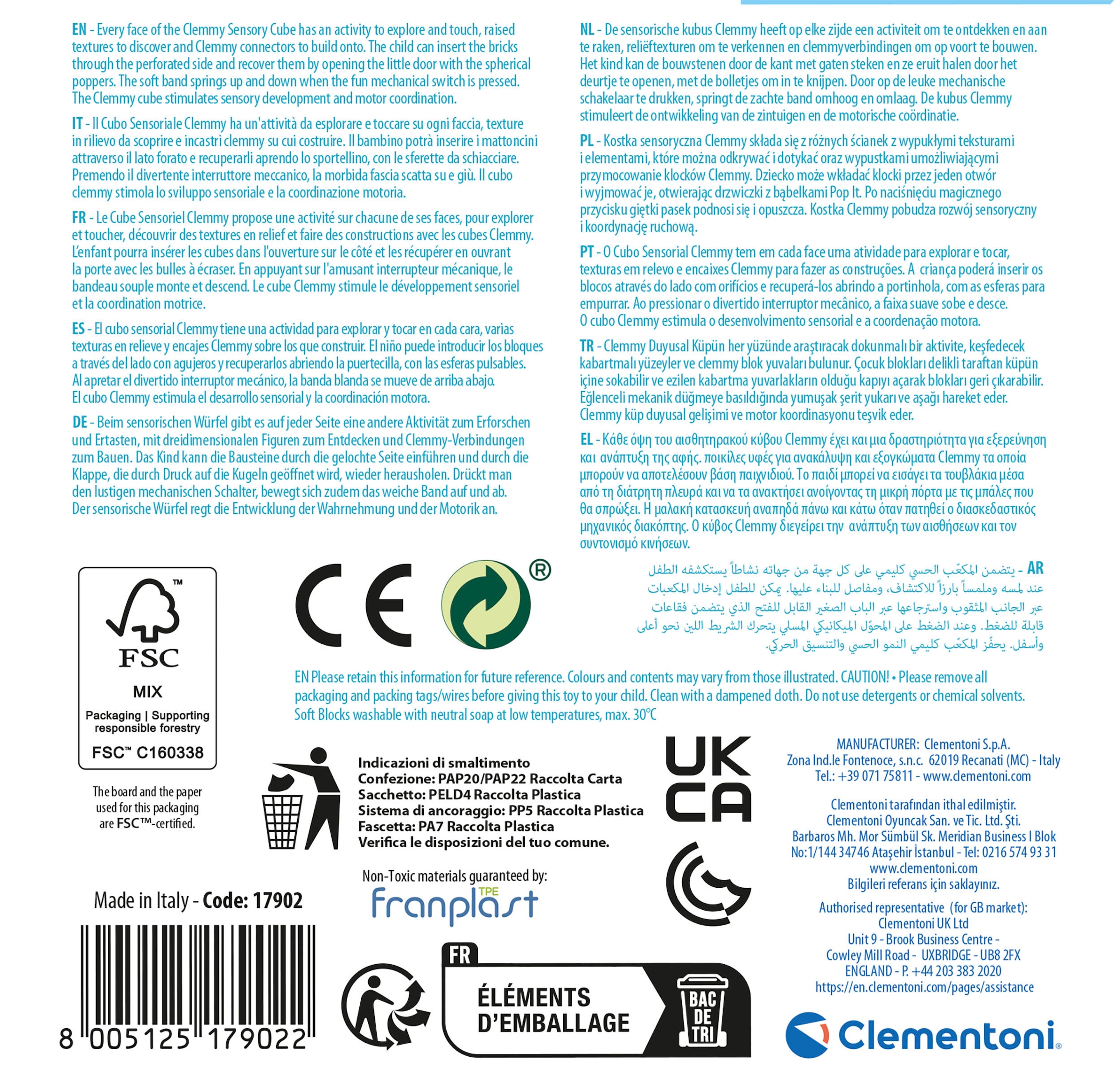 Clementoni® Konstruktions-Spielset »Clemmy, Sensorischer Würfel«, Made in Europe