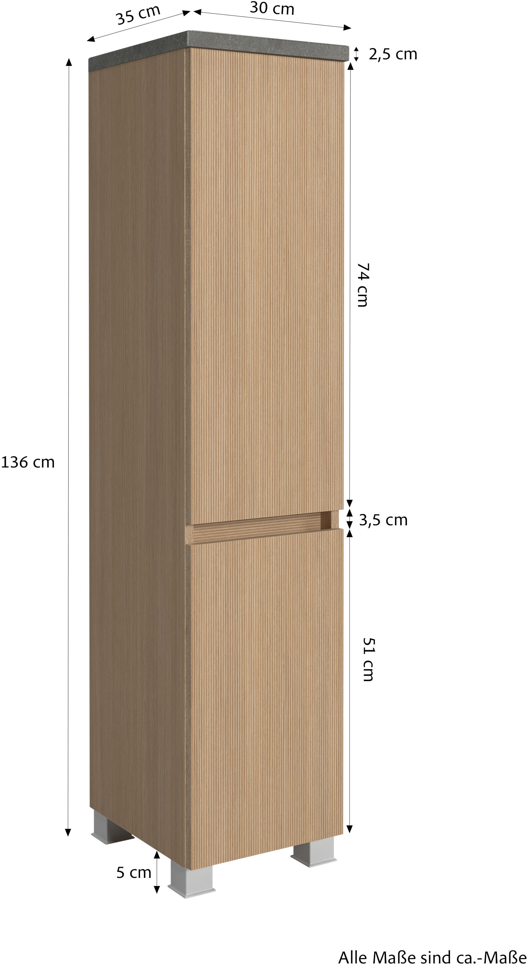 welltime Badmöbel-Set »Eixo«, Set 90 cm breit, Badmöbel mit LED-Beleuchtung