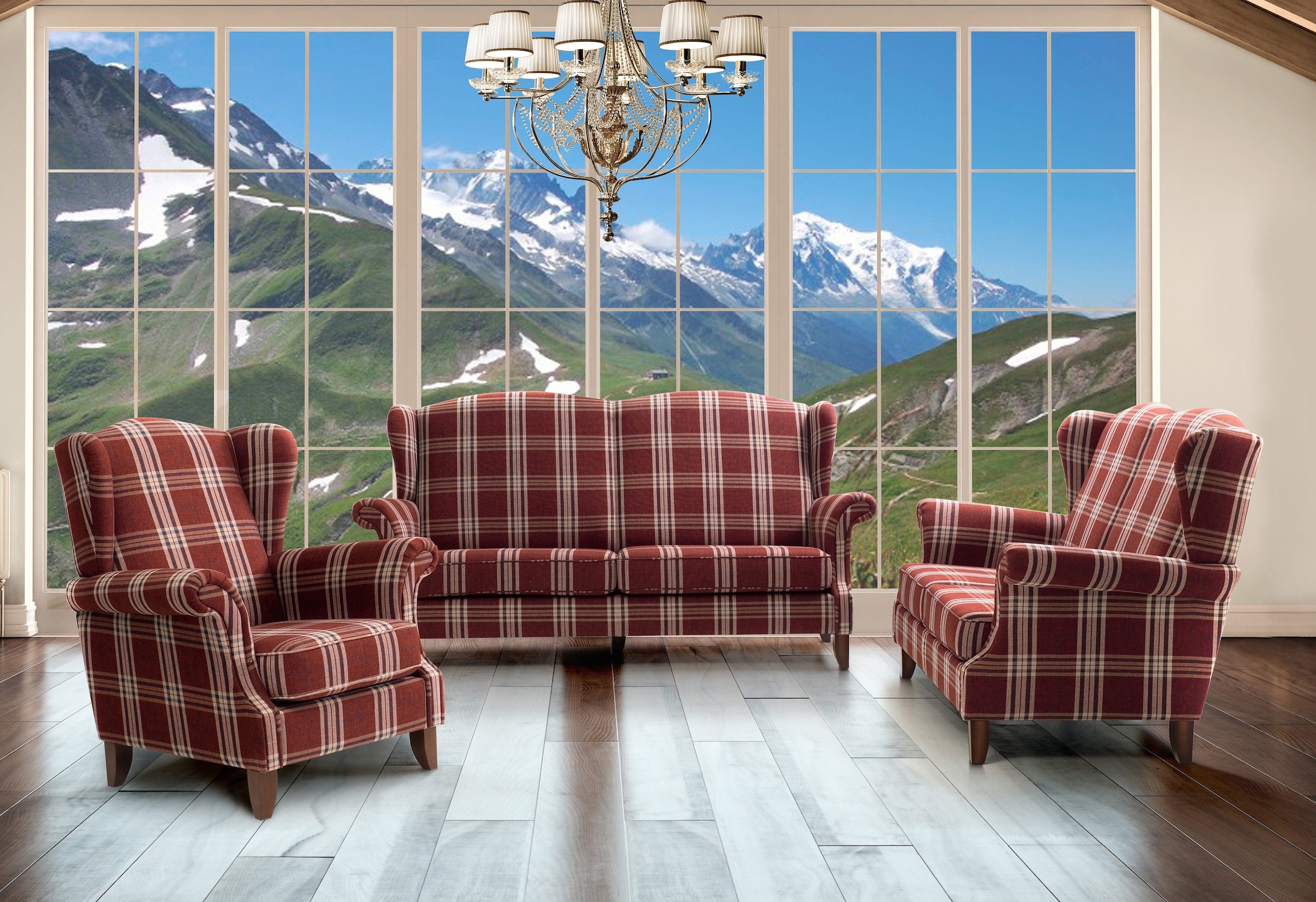Max Winzer® 2-Sitzer »Valentina Küchensofa, hoher Sitzkomfort, Hochlehner, Ohrenbackenoptik«, Retro und modern, Breite 157 cm