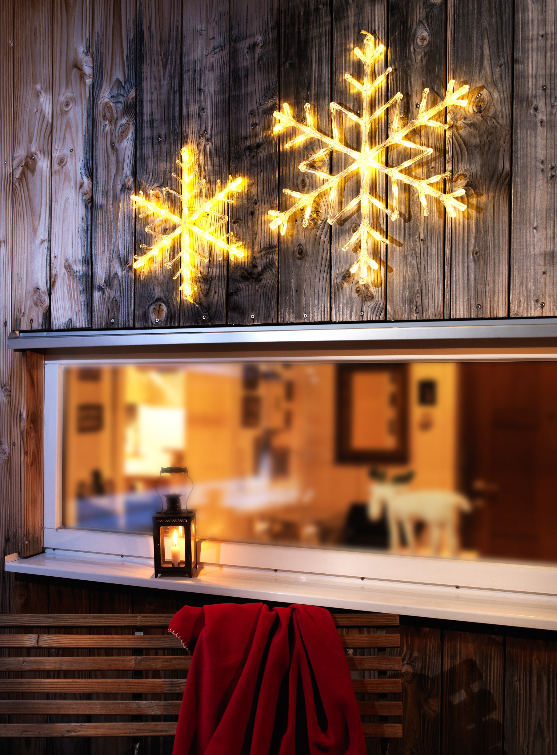 KONSTSMIDE LED LED bestellen 24 warm »Weihnachtsstern, OTTO bei aussen«, Acryl Schneeflocke, Weihnachtsdeko flammig, 24 Stern Dioden flammig- online weiße