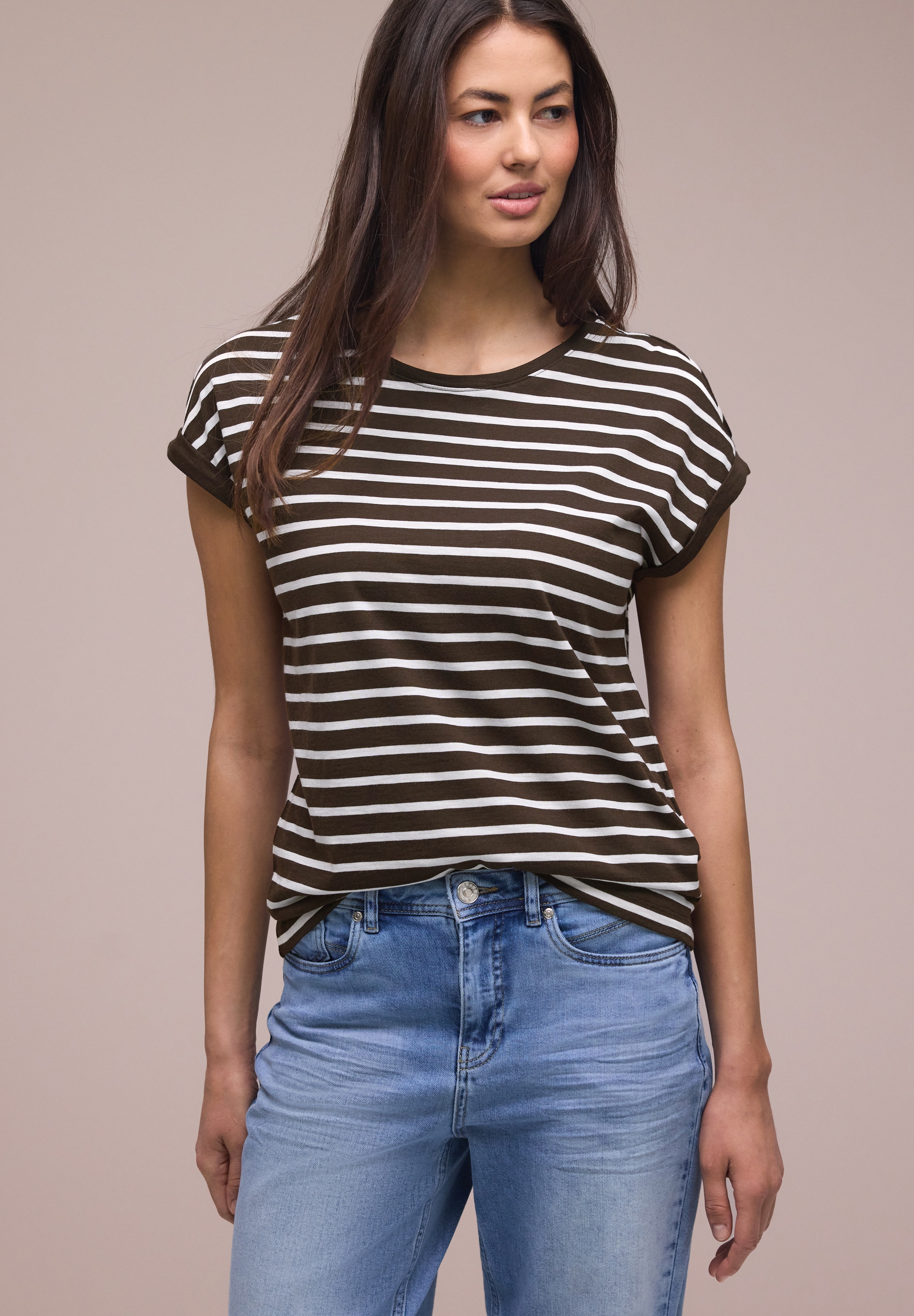 STREET ONE T-Shirt mit Streifen Muster