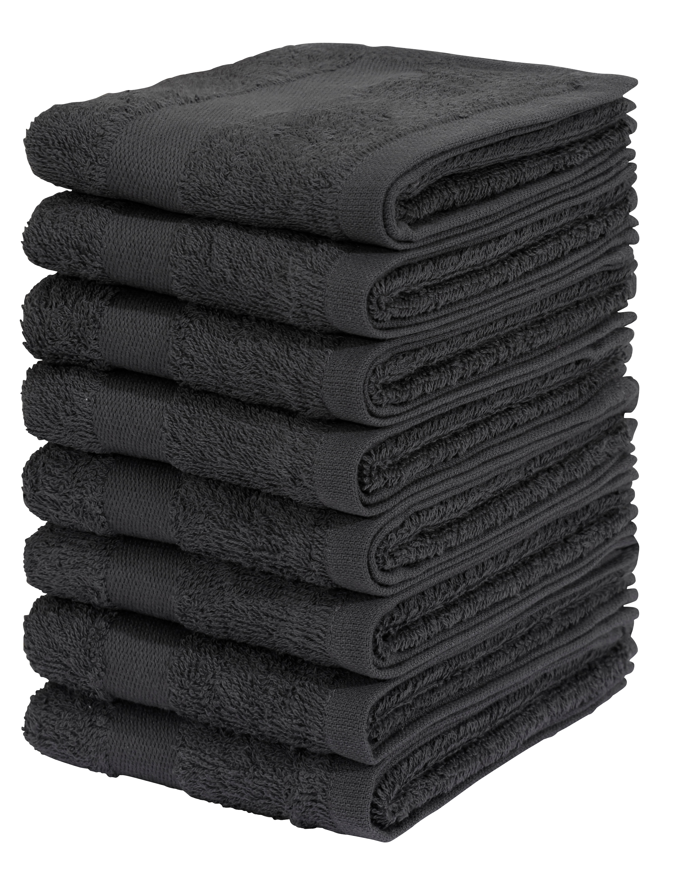 my home Gästehandtücher »Vanessa, als Set und Serie erhältlich, 8 Gästehandtücher, 30x50cm« Handtücher mit Bordüre, 100% Baumwolle, einfarbig, weich