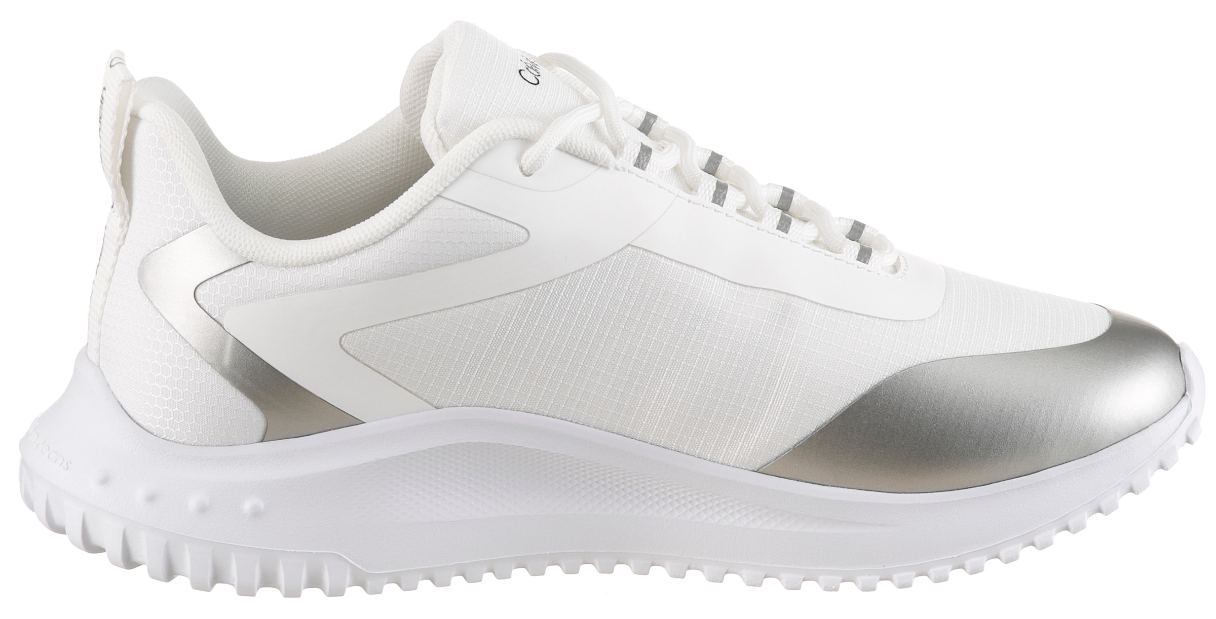Calvin Klein Jeans Plateausneaker »EVA RUNNER LOW LACE MIX ML WN«  Schnürschuh, Halbschuh, Freizeitsneaker mit seitlichem Logoschriftzug