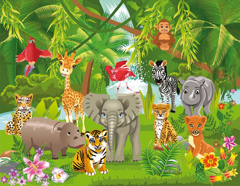 Fototapete »Kids Jungle Animals«, matt