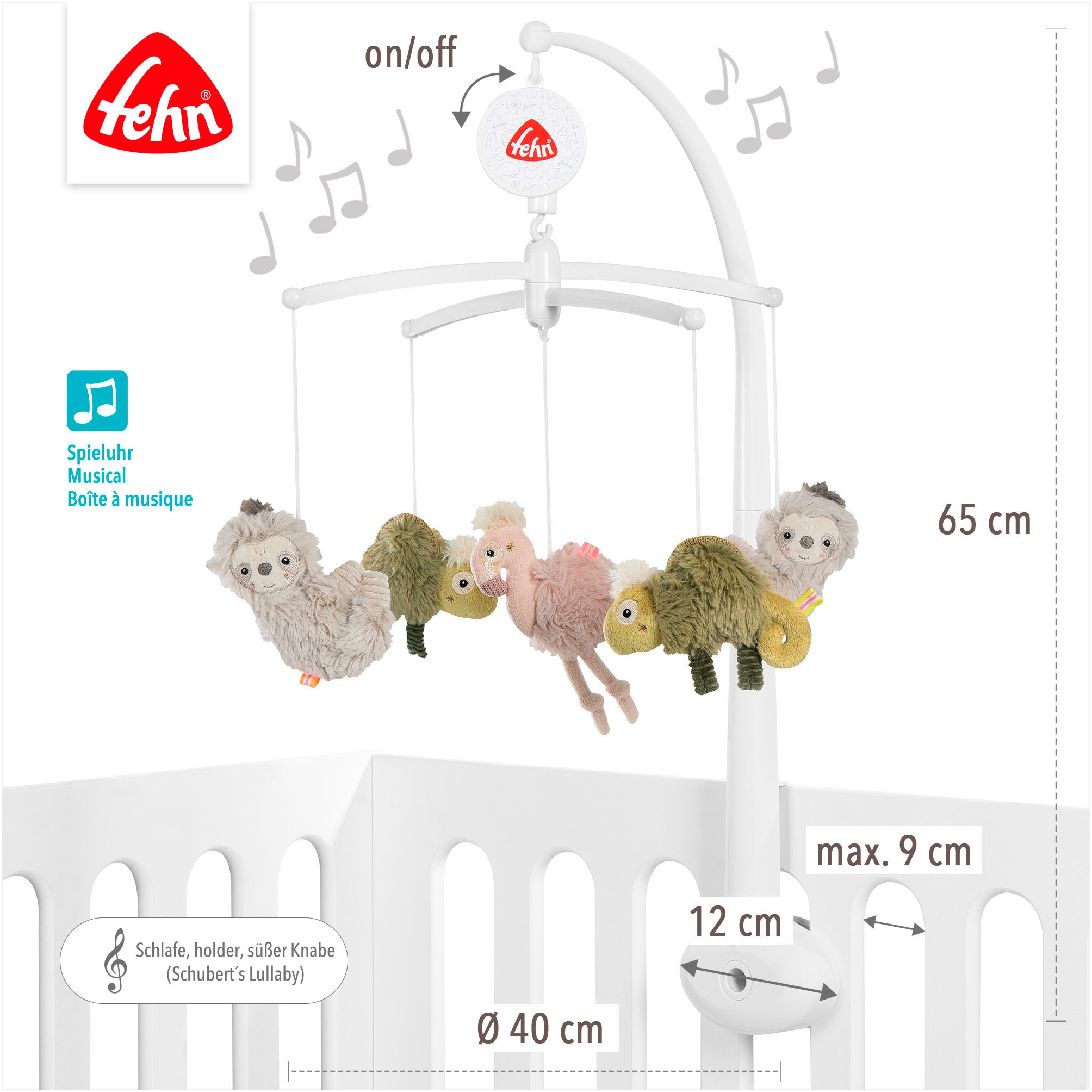 Fehn Mobile »Lazy, Crazy & Pink, Musik-Mobile«, mit mechanischem Spielwerk