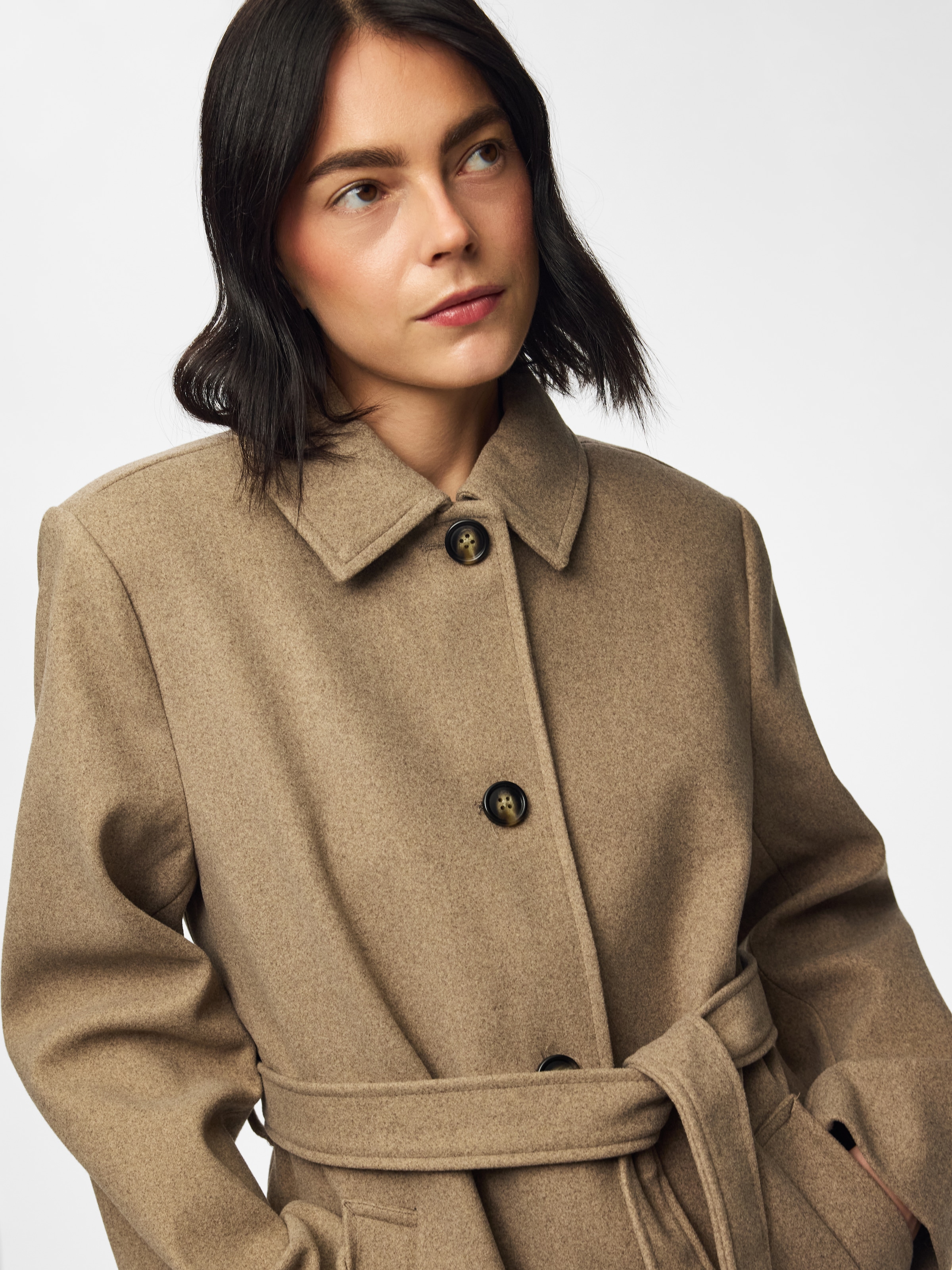 pieces Langmantel »PCAYA LONG COAT NOOS BC« Kunstfaser