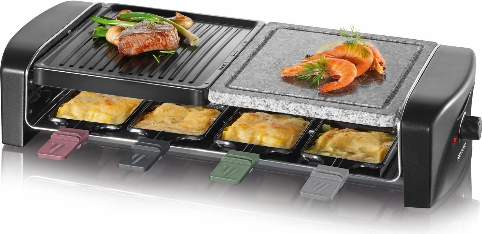 Severin Raclette »RG 9645«, 8 St. Raclettepfännchen, 1400 W, Raclette Pfännchen mit farbigen Griffen