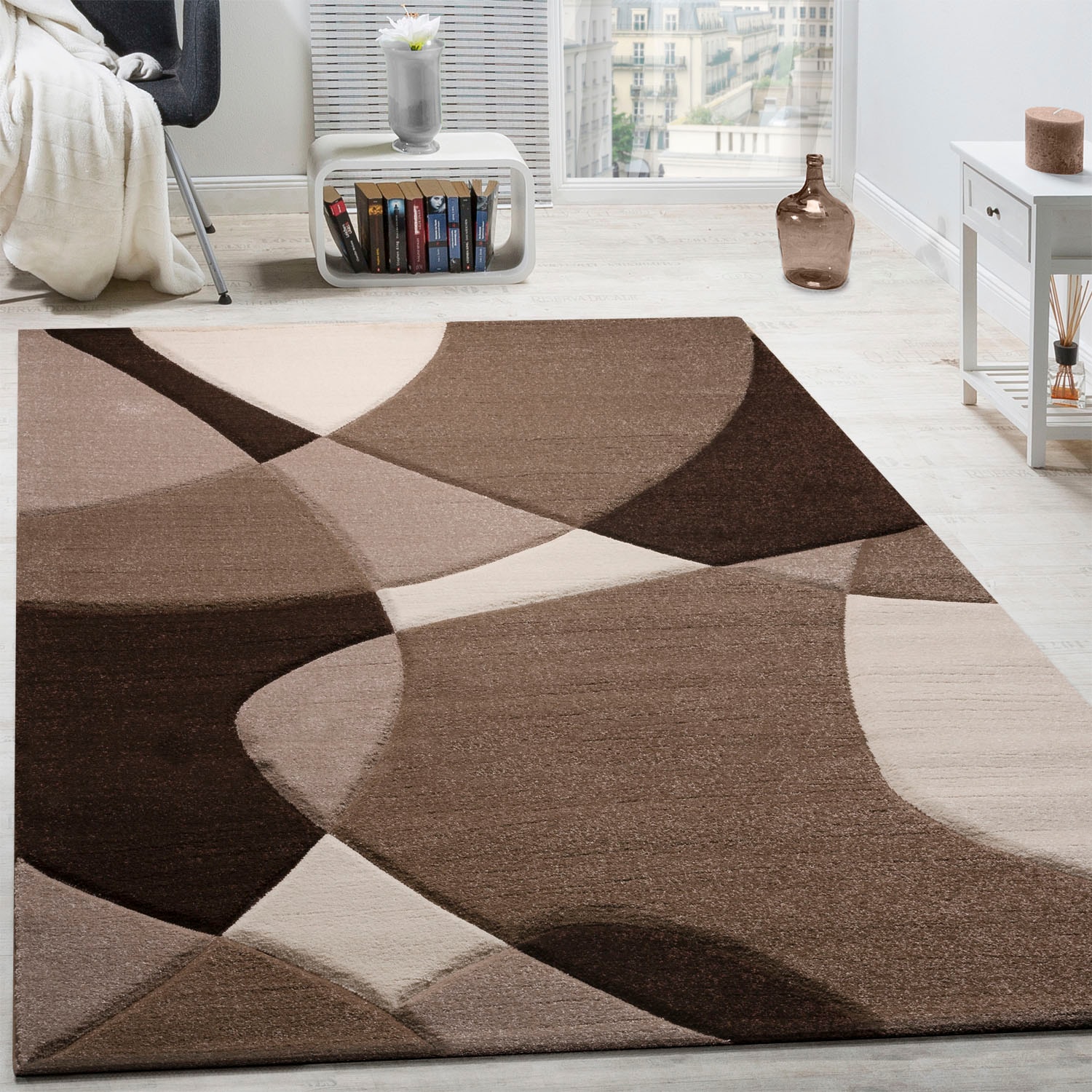 Paco Home Teppich »Diamond 664«, rechteckig, 18 mm Höhe, 3D-Design, Kurzflor, 3D-Design, modernes geometrisches Muster