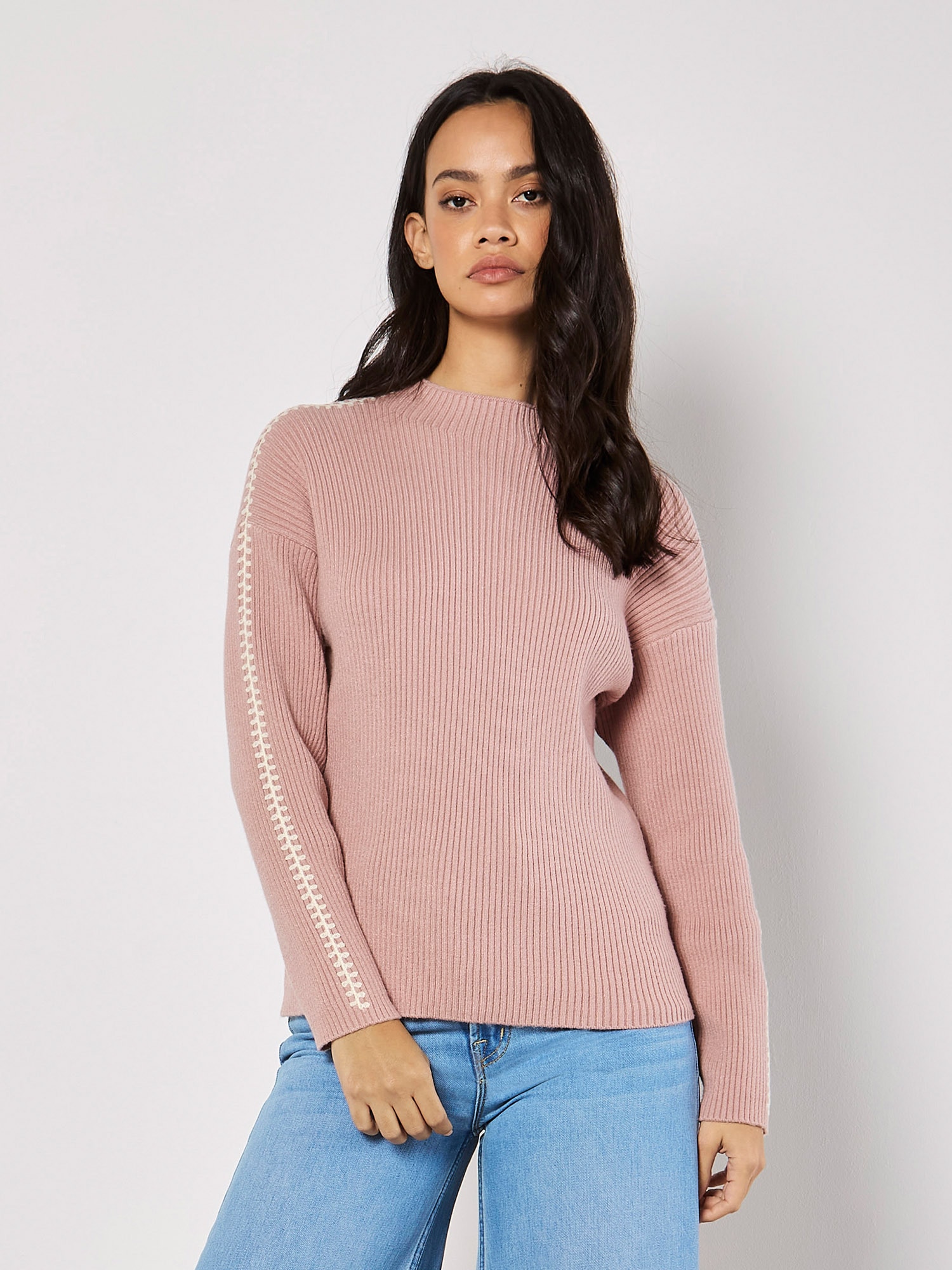Apricot Strickpullover »Pullover« mit Kontrastnaht