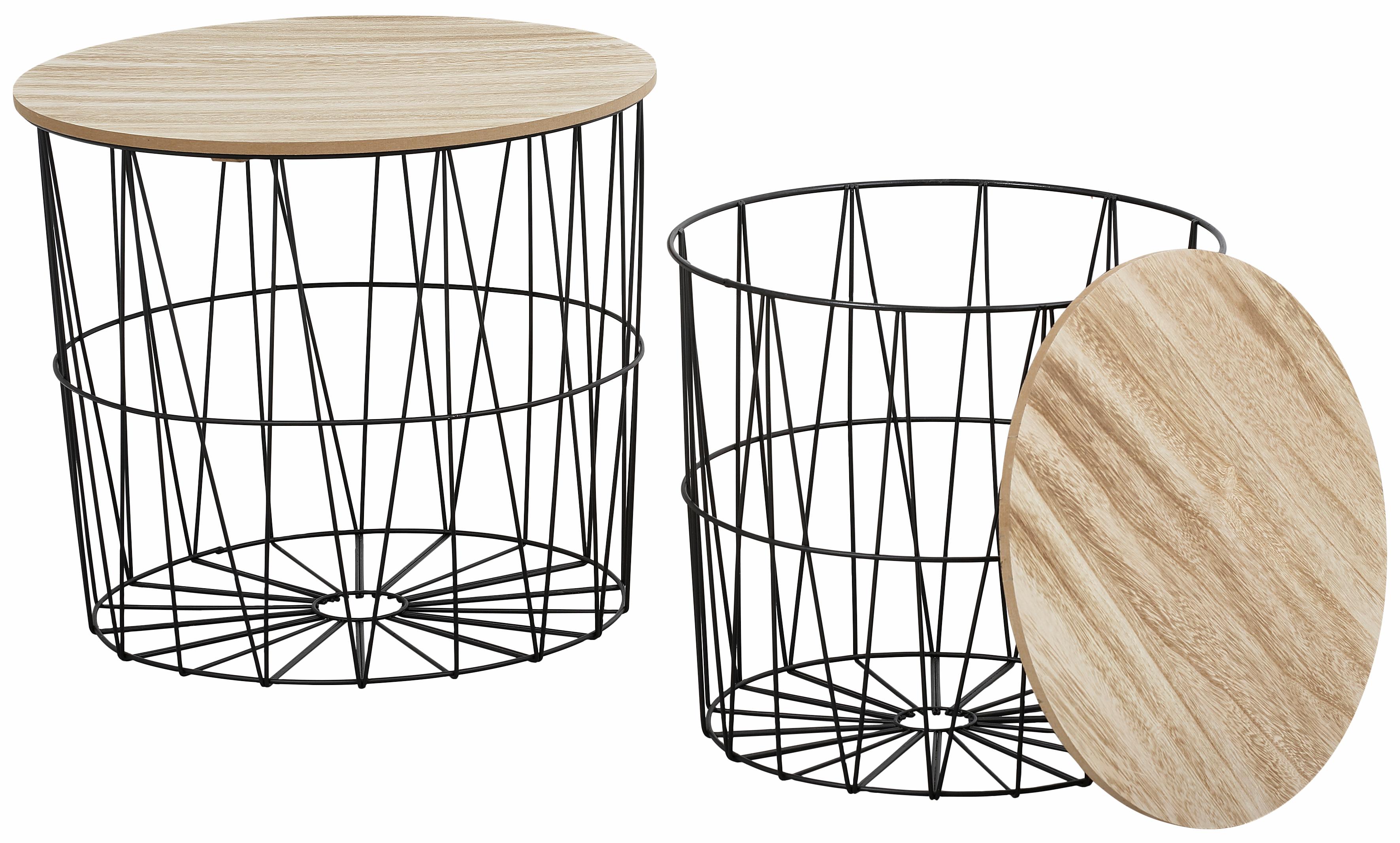 My Flair Beistelltisch »St. Tropez« Set in schwarz, Größe B/H/T: 46 cm x 40 cm x 46 cm