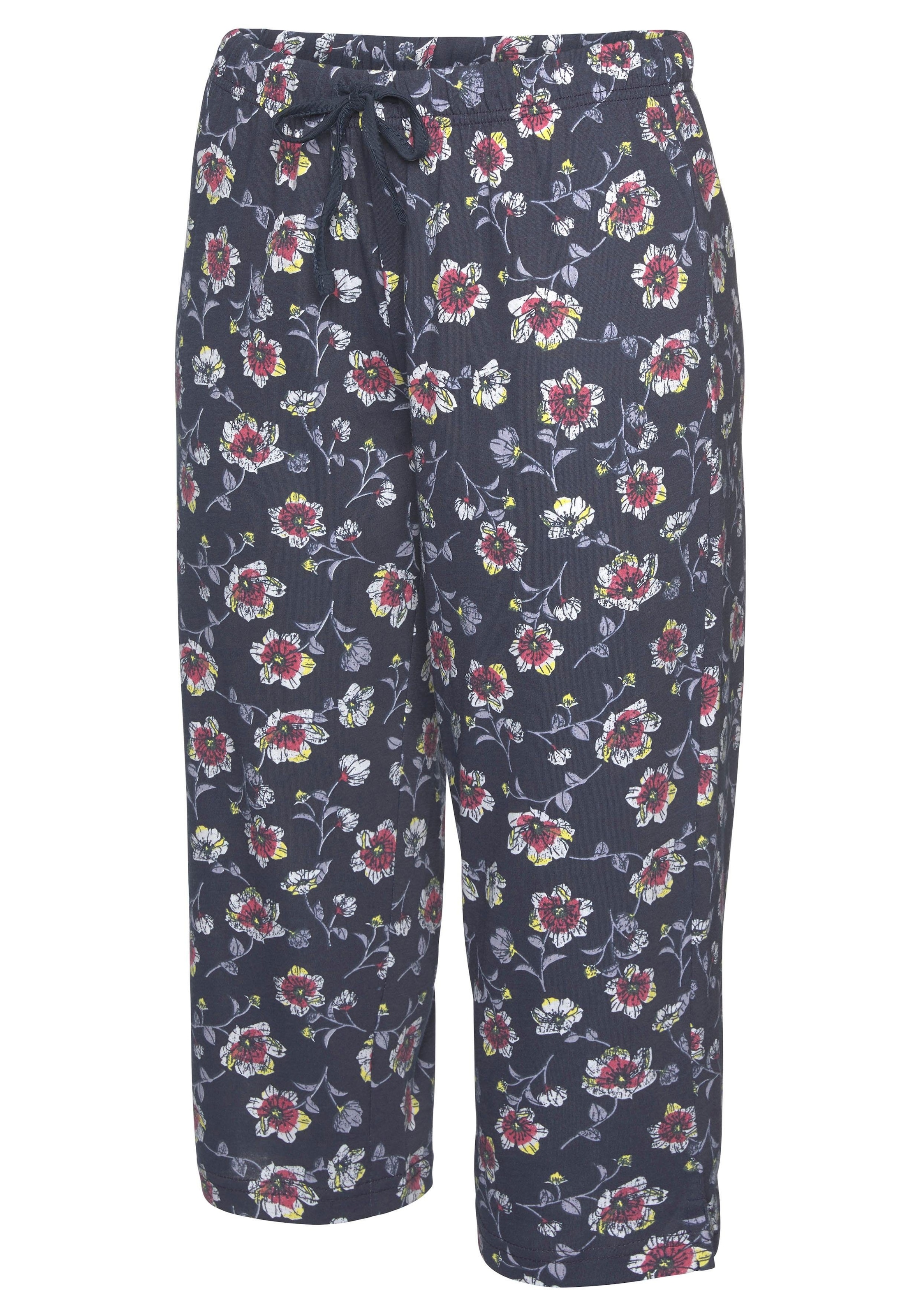 Vivance Dreams Capri-Pyjama, (2 tlg.), mit gemusterter Schlafhose