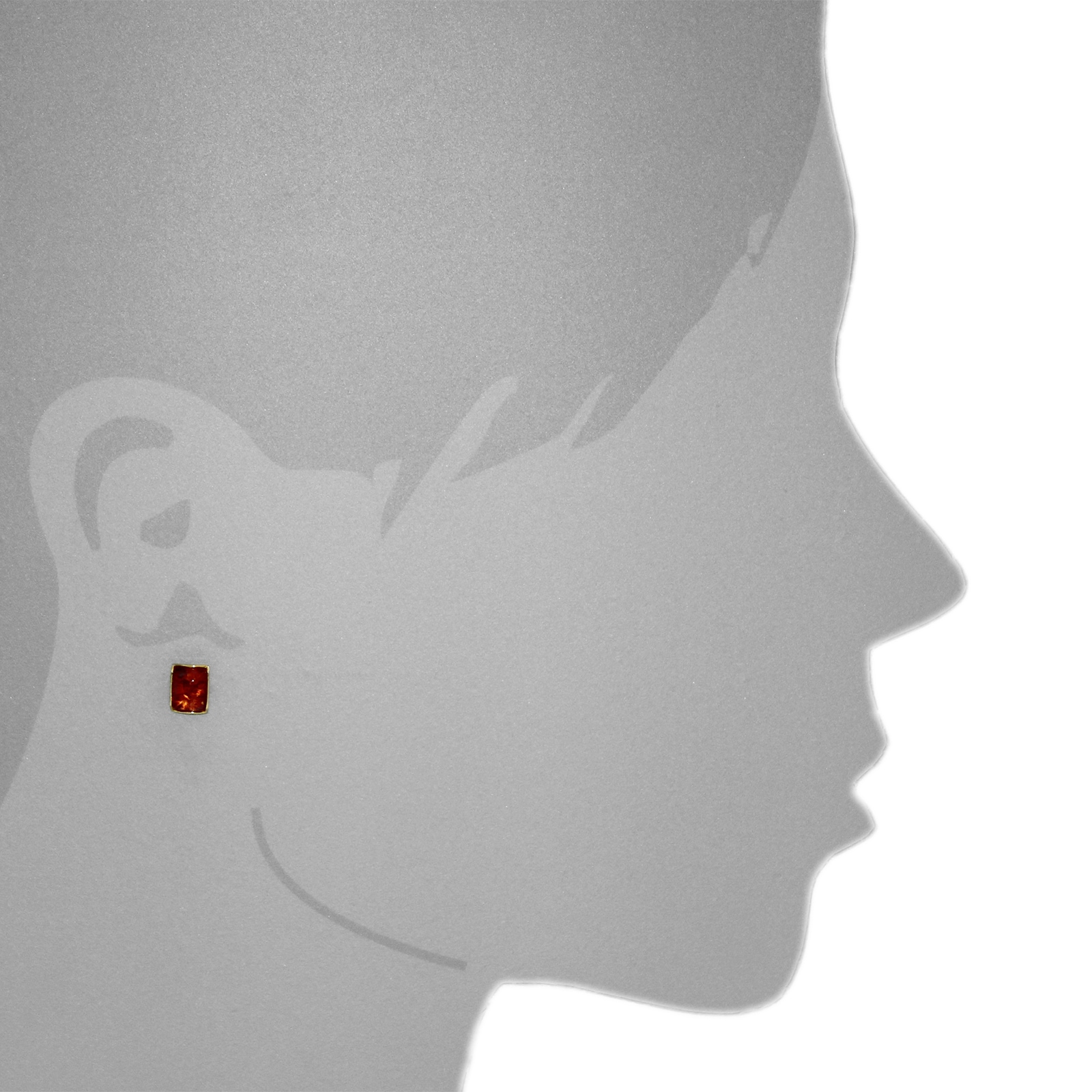 OSTSEE-SCHMUCK Paar Ohrstecker »- Classic 8 x 6 mm - Silber 925/000, vergoldet - Bernstein«