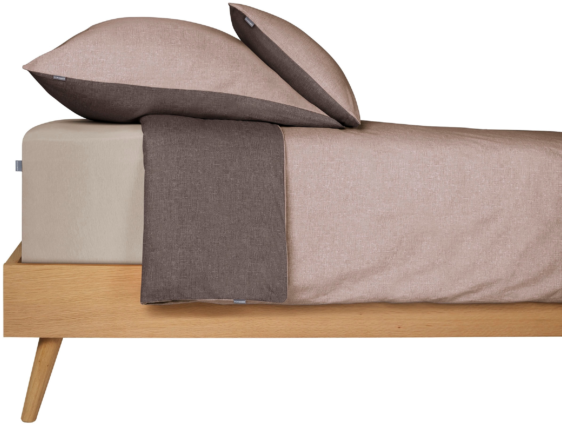 Schiesser Wendebettwäsche »Doubleface aus weicher Baumwolle mit edlem Melangeeffekt« 2 Stk. tlg. ab Größe 135x200 cm erhältlich, Made in Green