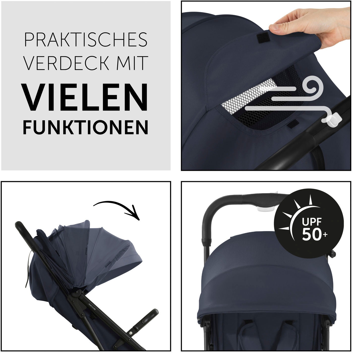 Hauck Kinder-Buggy »Travel N Care, dark navy blue«, 22 kg