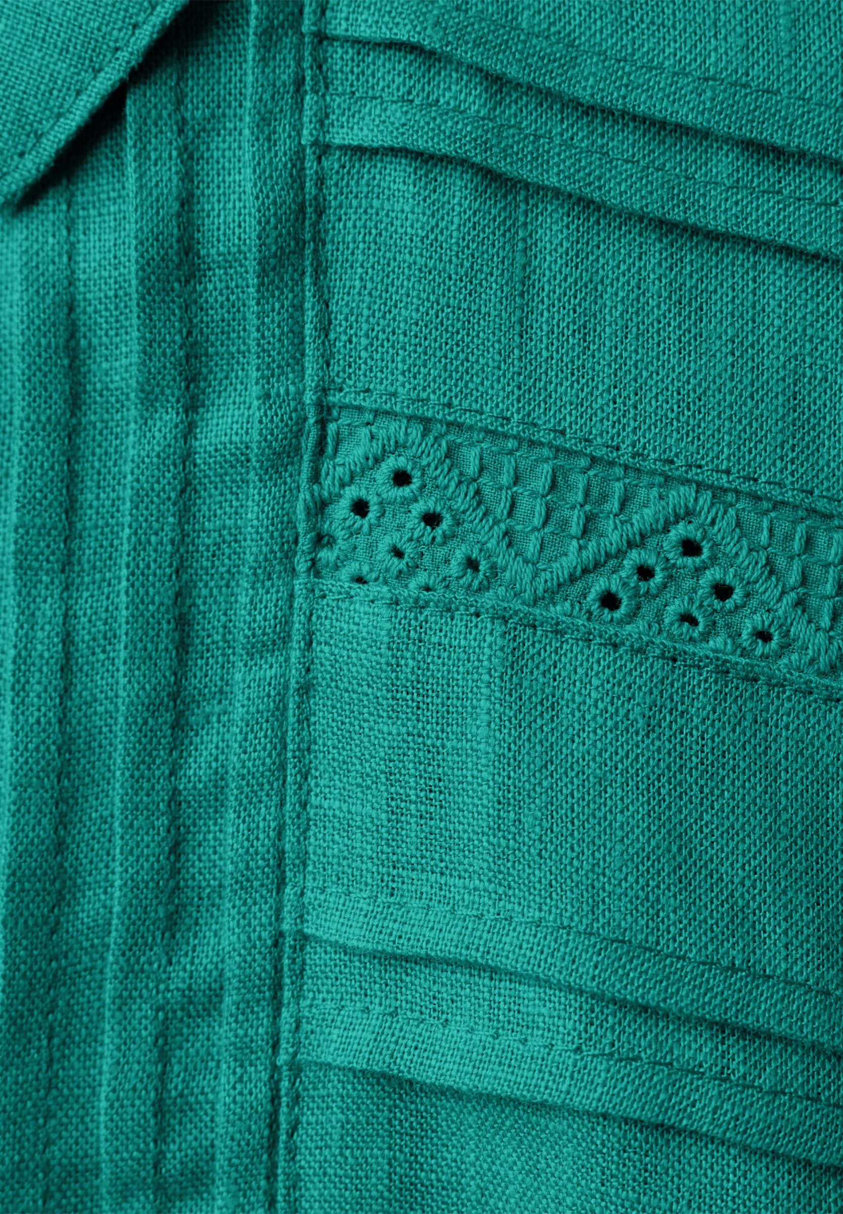 creation L Hemdbluse »Leinen-Bluse Leinenbluse mit Spitze und Biesen«