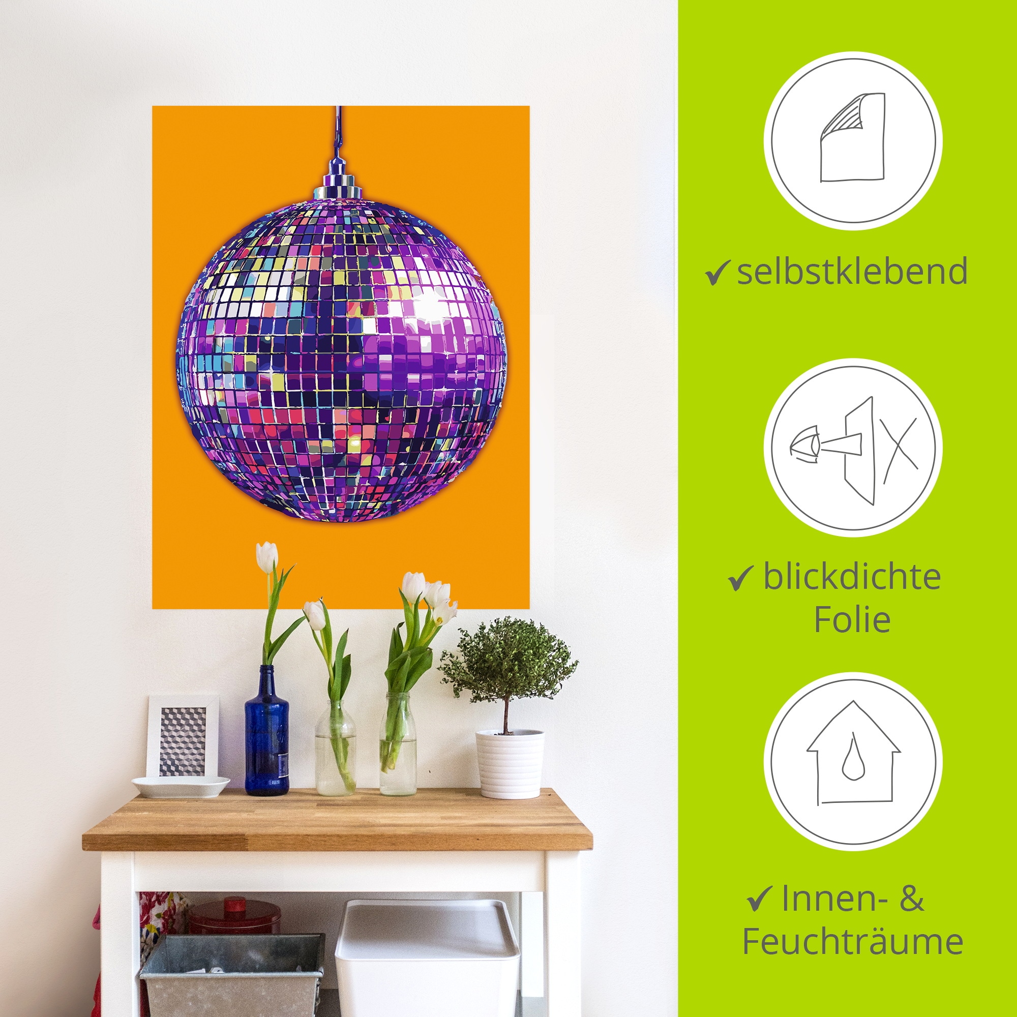 Artland Wandbild »Discokugel« 1 Stk. tlg. als Alubild, Leinwandbild, Poster, Wandaufkleber in verschied. Größen