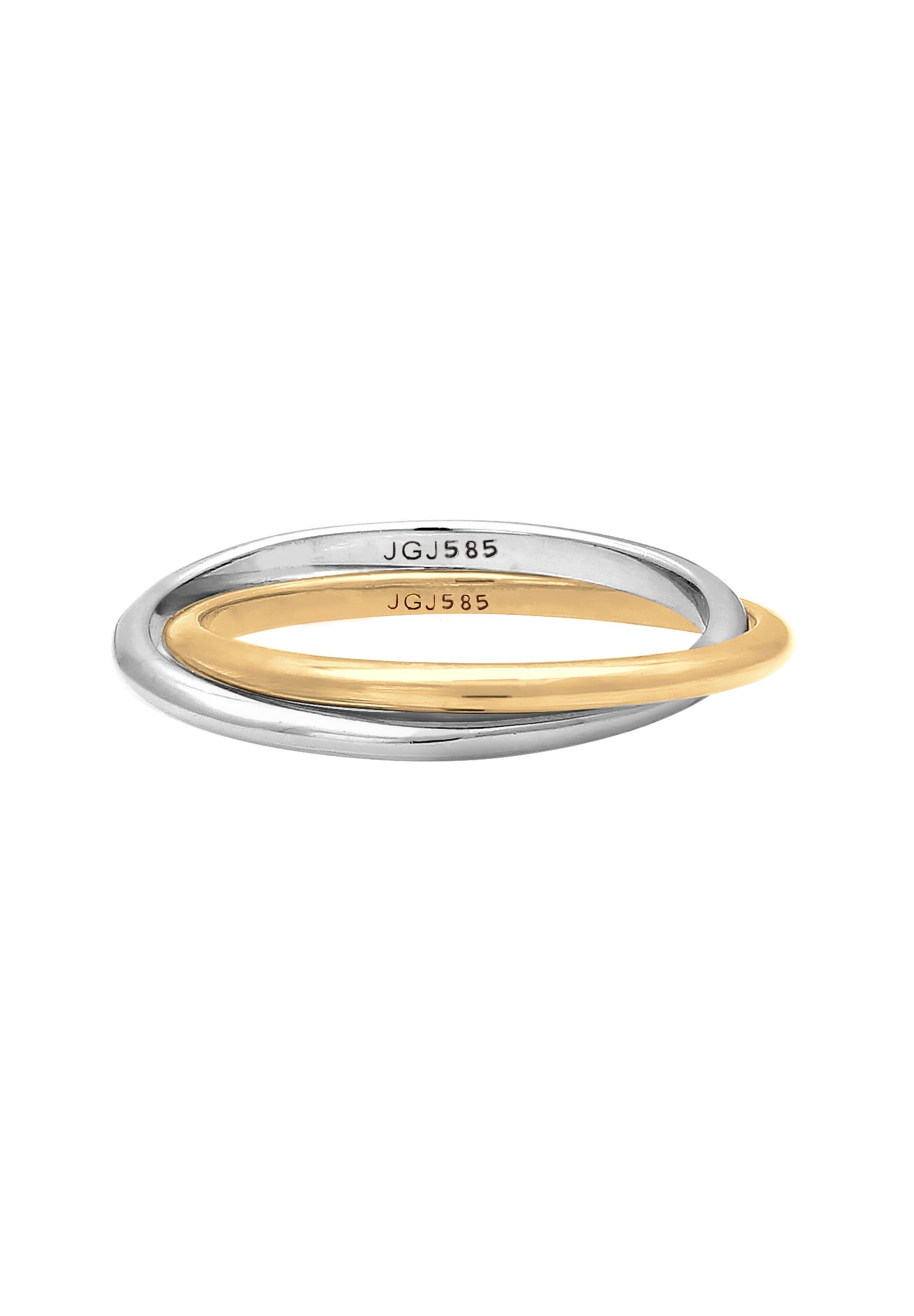 Elli Premium Silberring »Ring Wickelring Bi-Color Zeitlos 585 Gelbgold Weißgold«