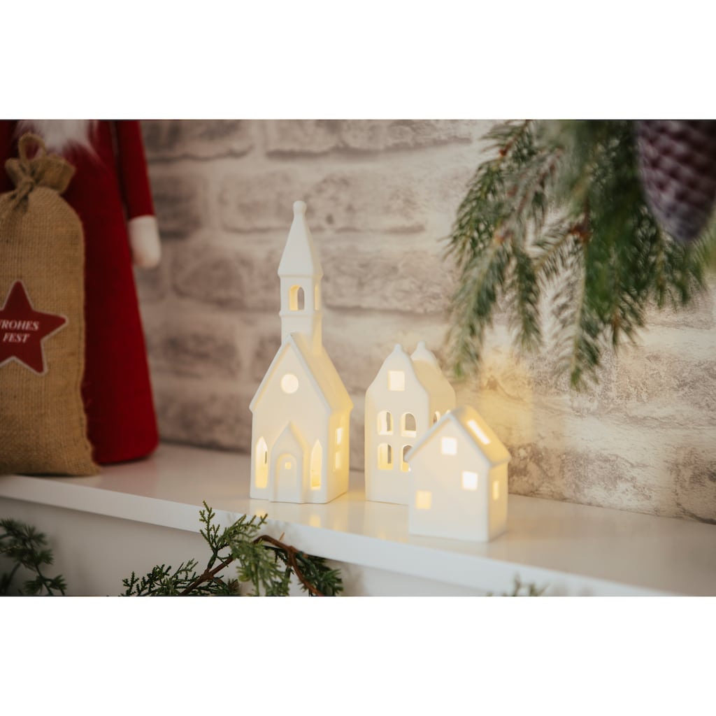my home Weihnachtsdorf »Salome, Weihnachtsdeko«, aus Biskuitporzellan, mit LED Beleuchtung