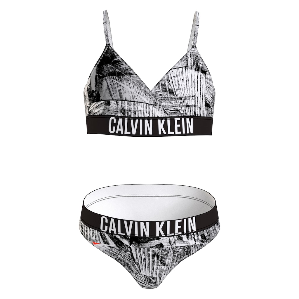 Calvin Klein Swimwear Triangel-Bikini »CROSSOVER TRIANGLE BIKINI SET-PR«, In gemusteter Optik