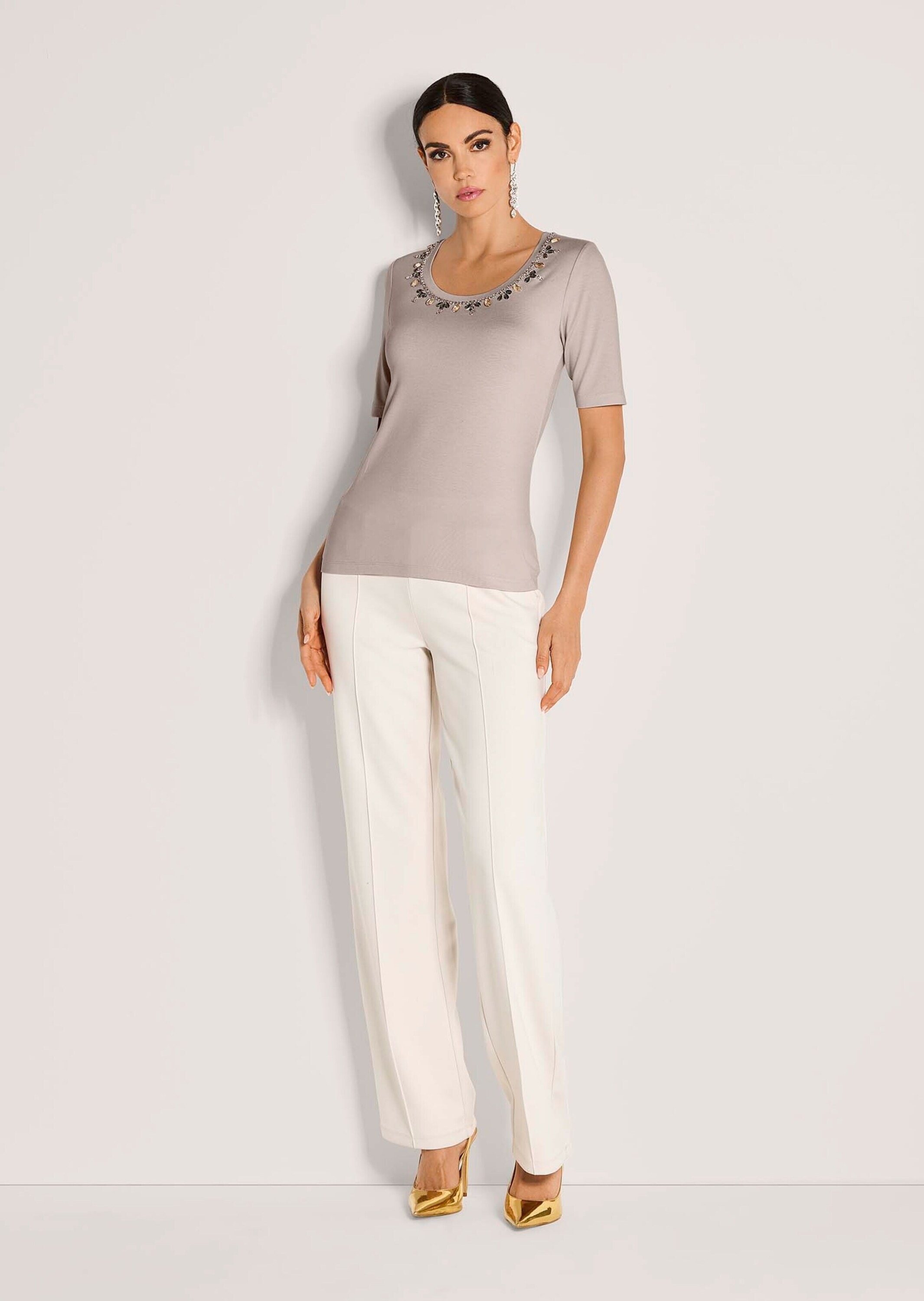 MADELEINE Kurzarmshirt »Shirt Elegantes Oberteil mit Schmucksteinen«