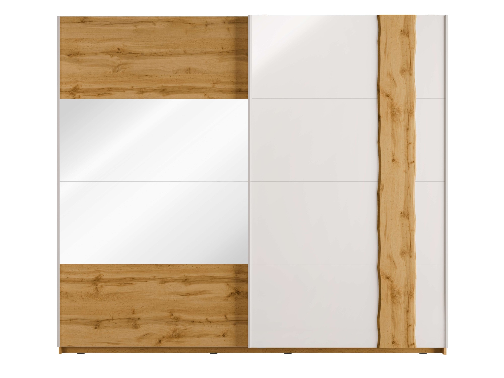 INOSIGN Kleiderschrank »Fabella mit Spiegel, 8 Einlegeböden und 2 Kleiderstange«, Garderobe mit 2 Schwebetüren und Spiegel, BxHxT 250x218x66,5 cm