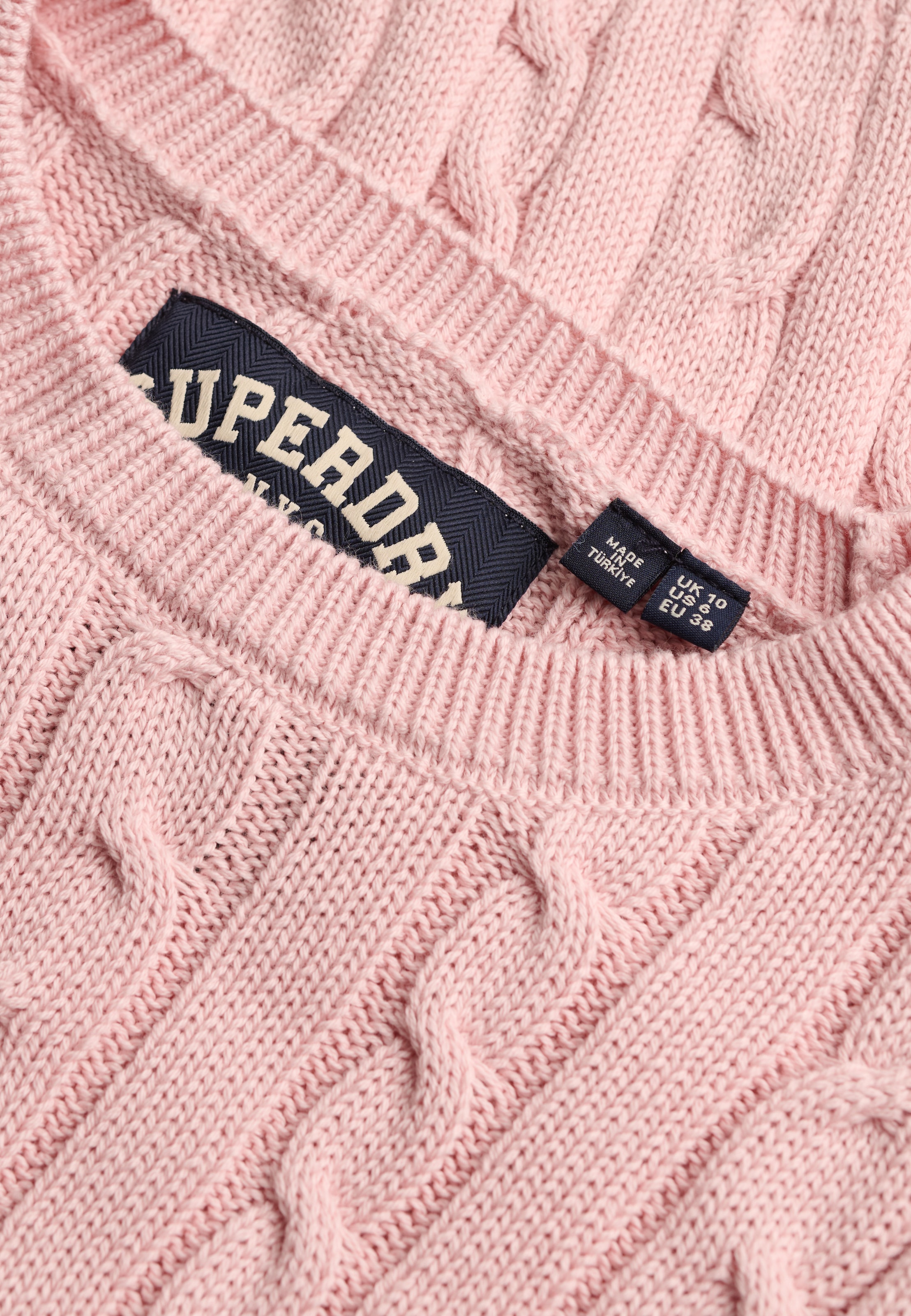 Superdry Strickpullover »ESSENTIALS SD&CO CABLE JUMPER« Kunstfaser, relaxed fit