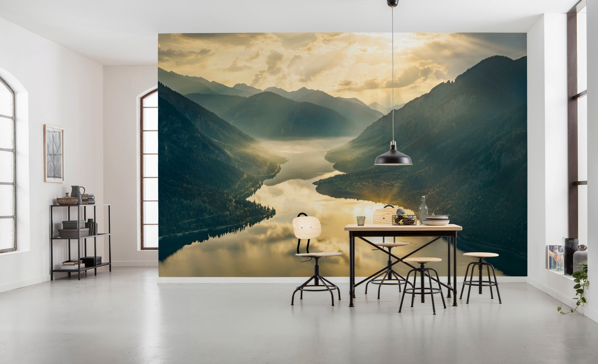 Komar Vliestapete »Digitaldruck Vlies - Gold Mountains - Größe 400 x 250 cm«, bedruckt, Wohnzimmer, Schlafzimmer