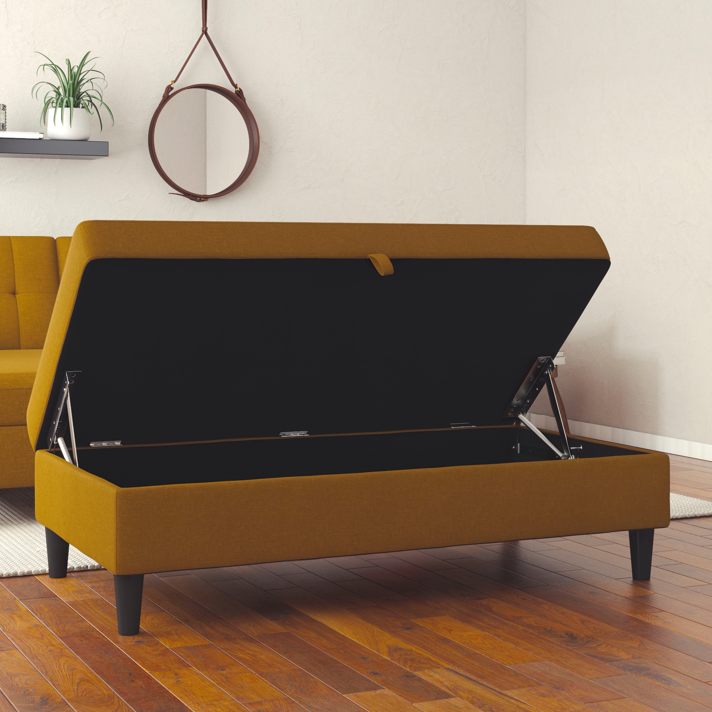 Dorel Home Stauraumhocker »Hartford« Polsterhocker mit Stauraum, frei im Raum stellbar, Sitzhöhe 43 cm