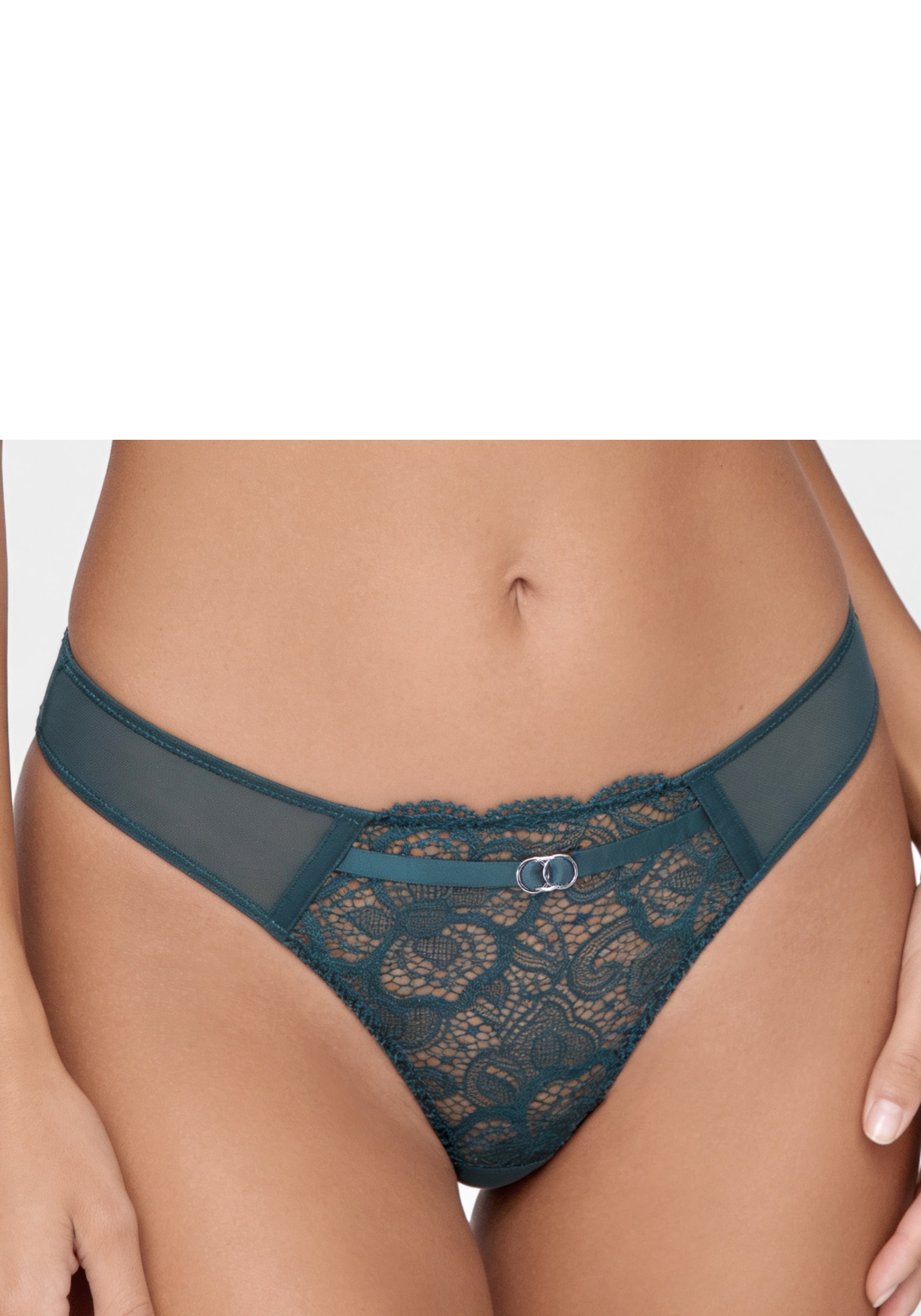 LASCANA String »Nikoletta« aus floraler Spitze und feinem Mesh in transparenter Optik