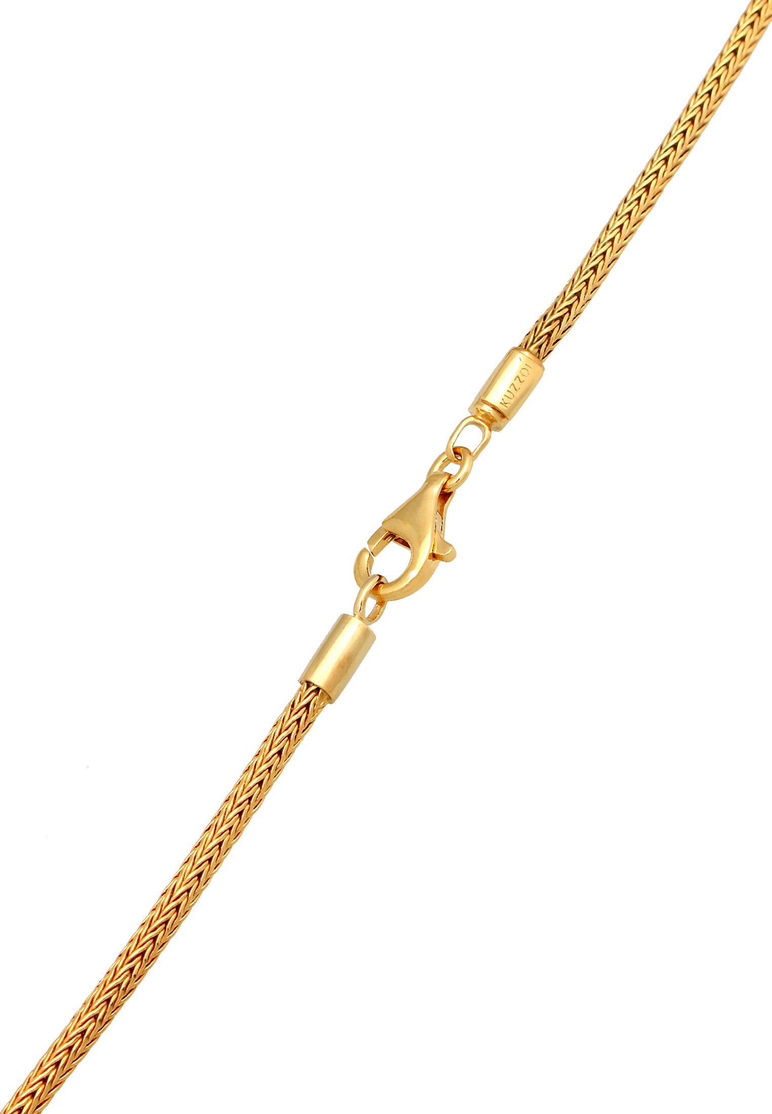 Kuzzoi Kette mit Anhänger »Halskette Herren Zopfkette Kreuz Gehämmert 925 Silber«