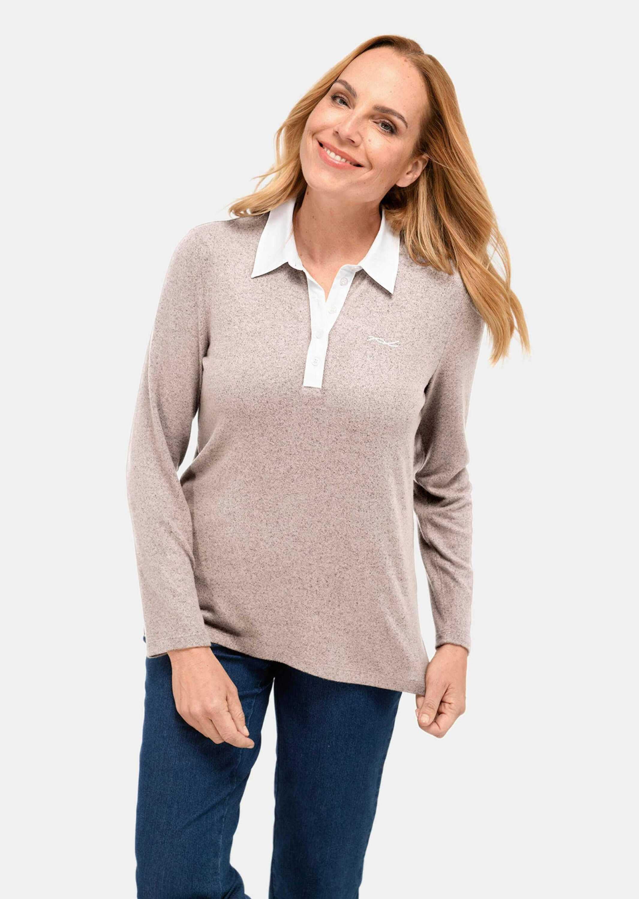GOLDNER Poloshirt »Kurzgröße Thermopoloshirt mit flauschiger Innenseite und Baumwollkragen«