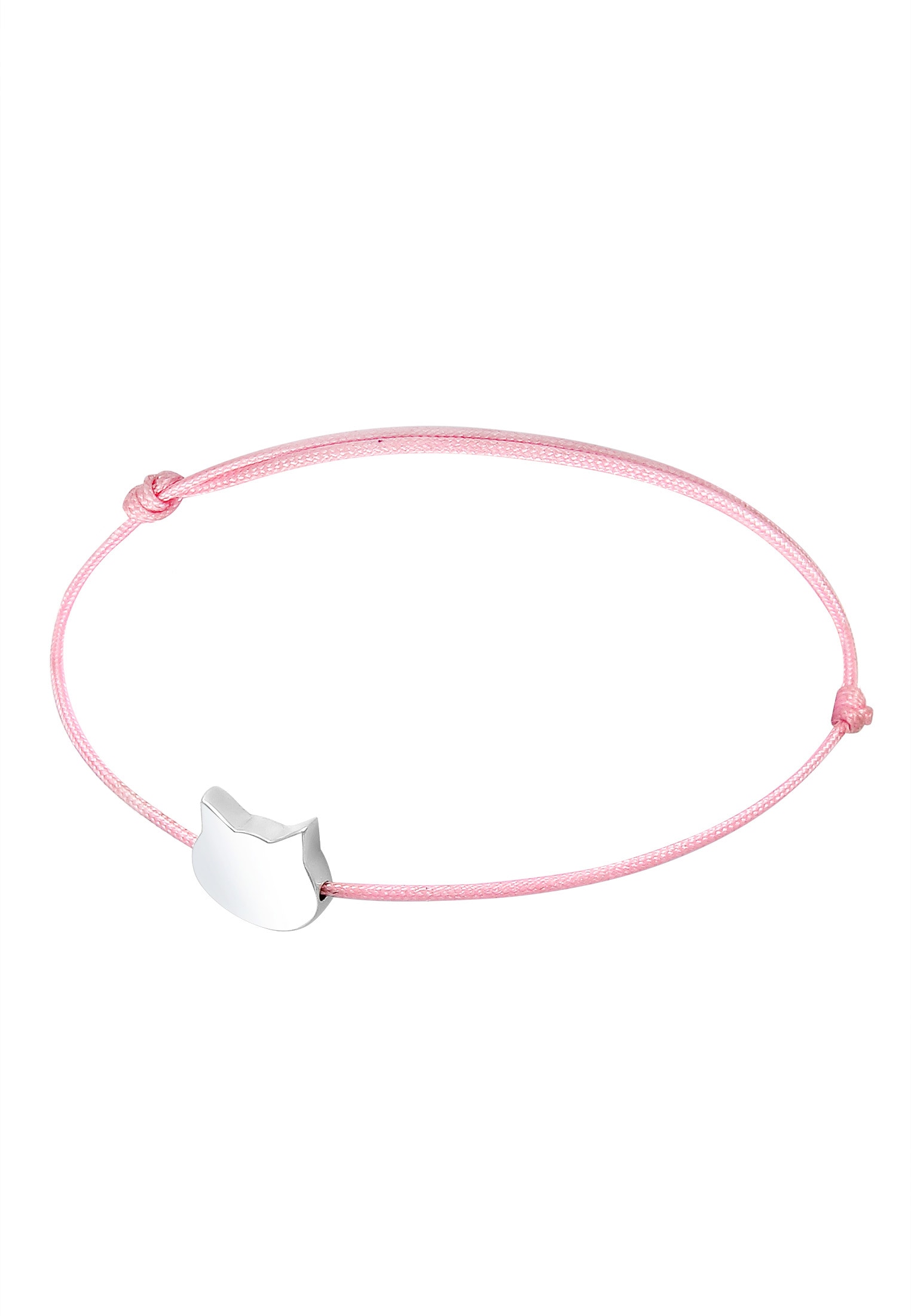 Elli Armkette »Armband Katze Nylonkette Rose 925 Sterling Silber«