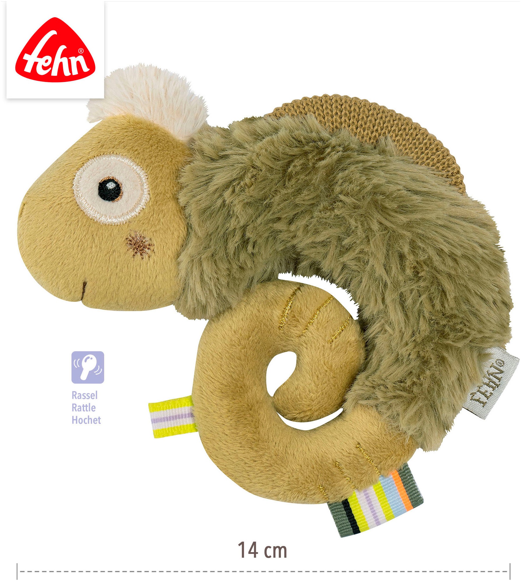 Fehn Greifspielzeug »Lazy, Crazy & Pink, Ring-Greifling Chamäleon«
