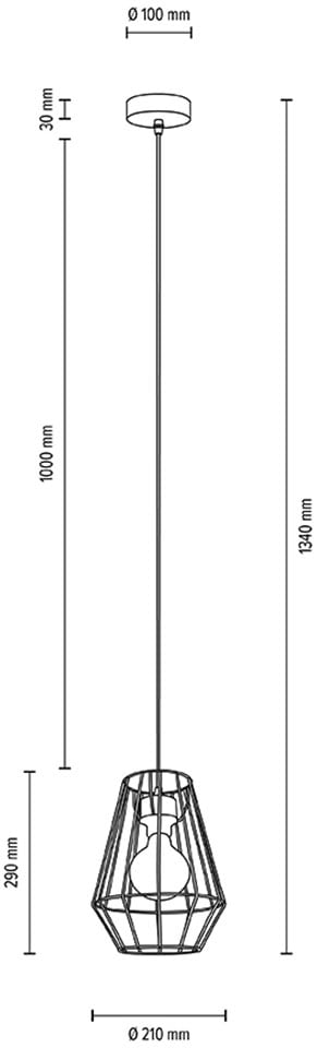 BRITOP LIGHTING Hängeleuchte »Endorfina«, 1 flammig, Leuchtmittel E27 | ohne Leuchtmittel-Leuchtmittel wechselbar, Dekorative Leuchte aus Metall, passende LM E27 / exkl., Made in Europe