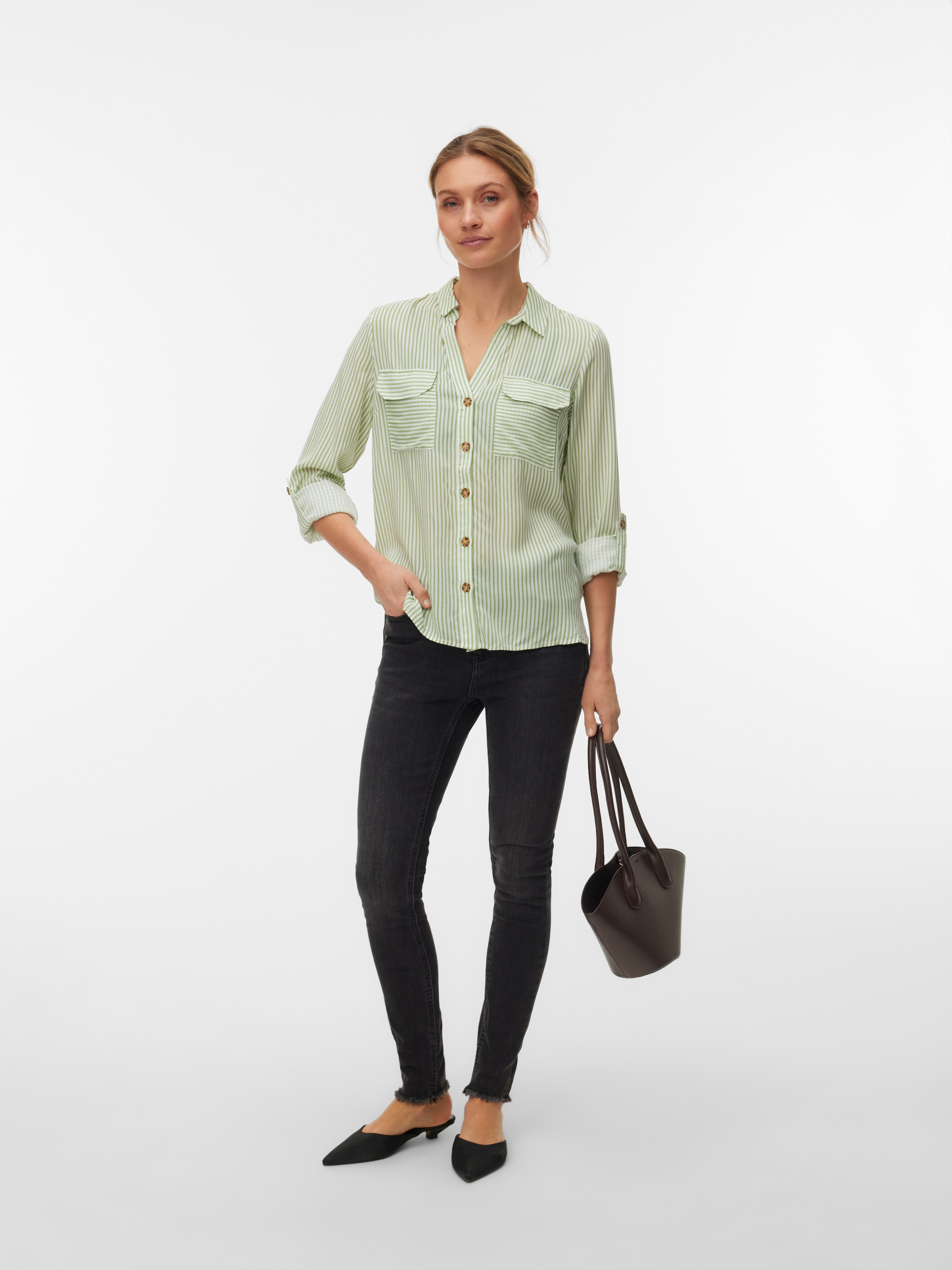 Vero Moda Hemdbluse »VMBUMPY L/S SHIRT NEW WVN GA NOOS« Viskose, regular fit