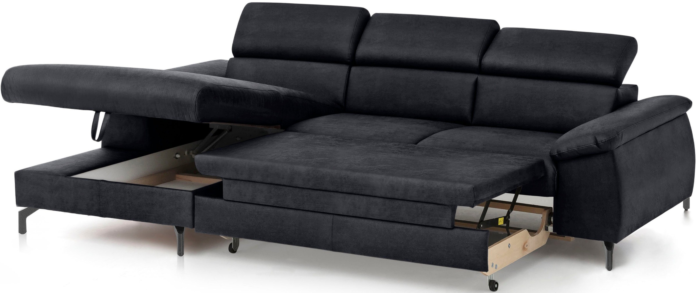 COTTA Polstergarnitur »Komaris L-Form«, (Set), Set bestehend aus: Ecksofa mit Kopfteilverstellung & Hocker