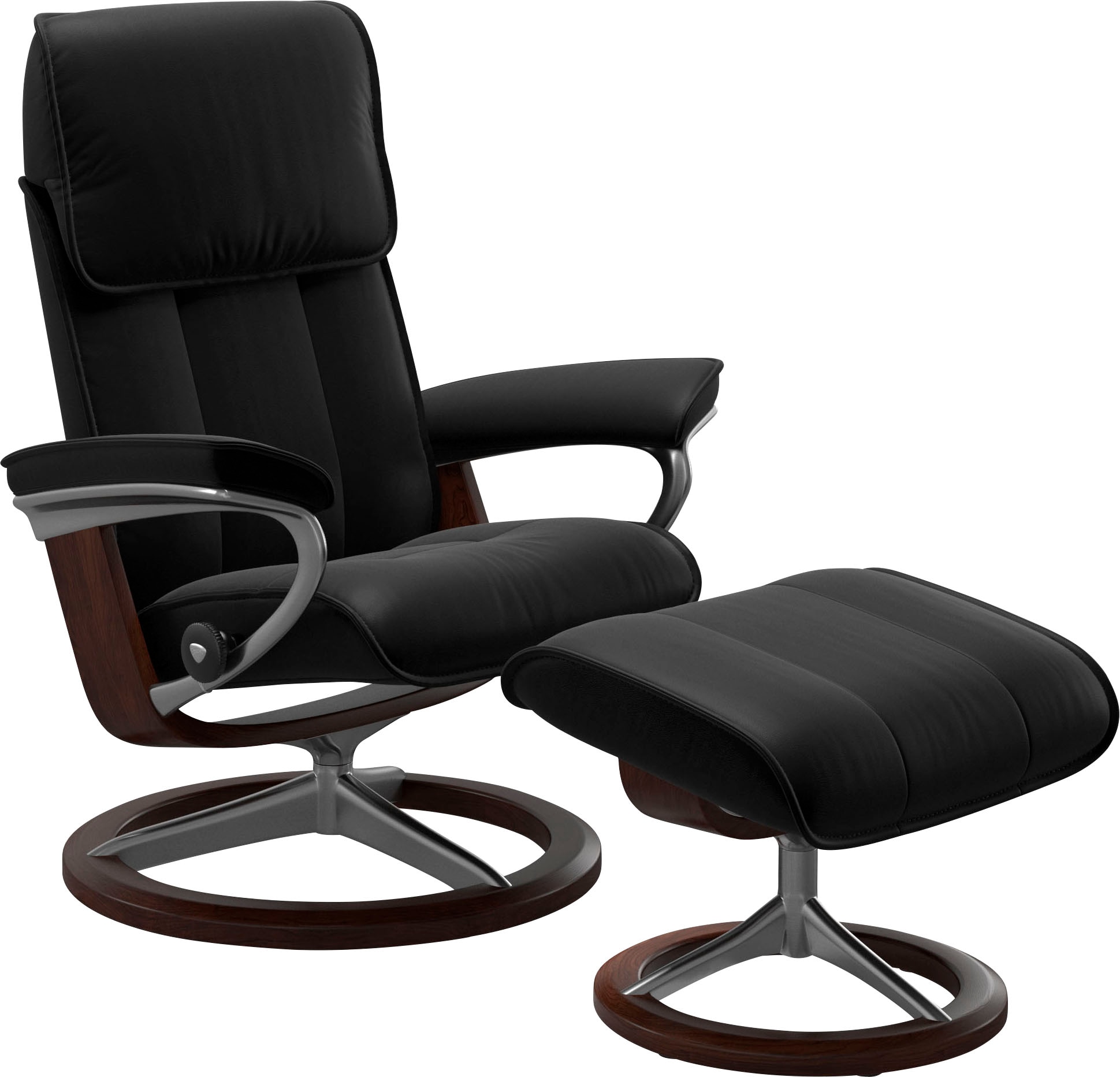 Stressless® Relaxsessel »Admiral«, mit Hocker, mit Signature Base, Größe M & L, Gestell Braun