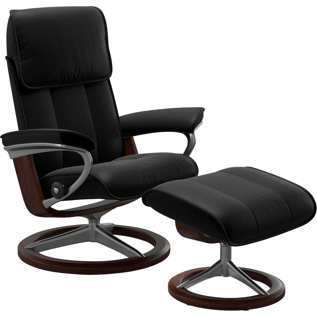 Stressless® Relaxsessel »Admiral«, (Set, Relaxsessel inkl. Hocker), mit Signature Base, Größe M & L, Gestell Braun