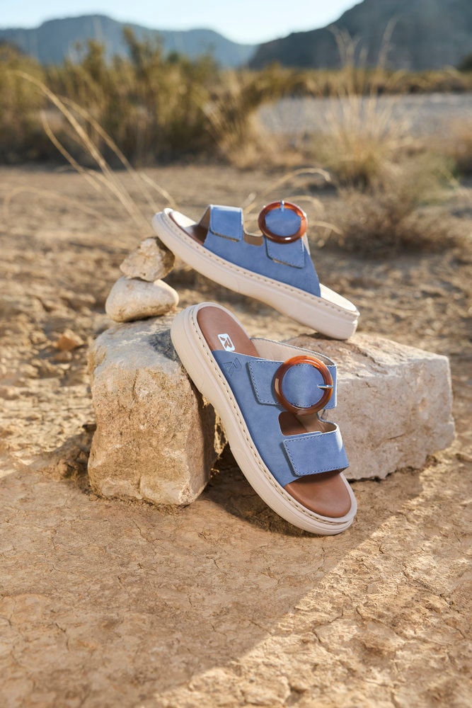 Rieker Pantolette  Sommerschuh, Hausschuh, Strandschuh mit Klettriemchen