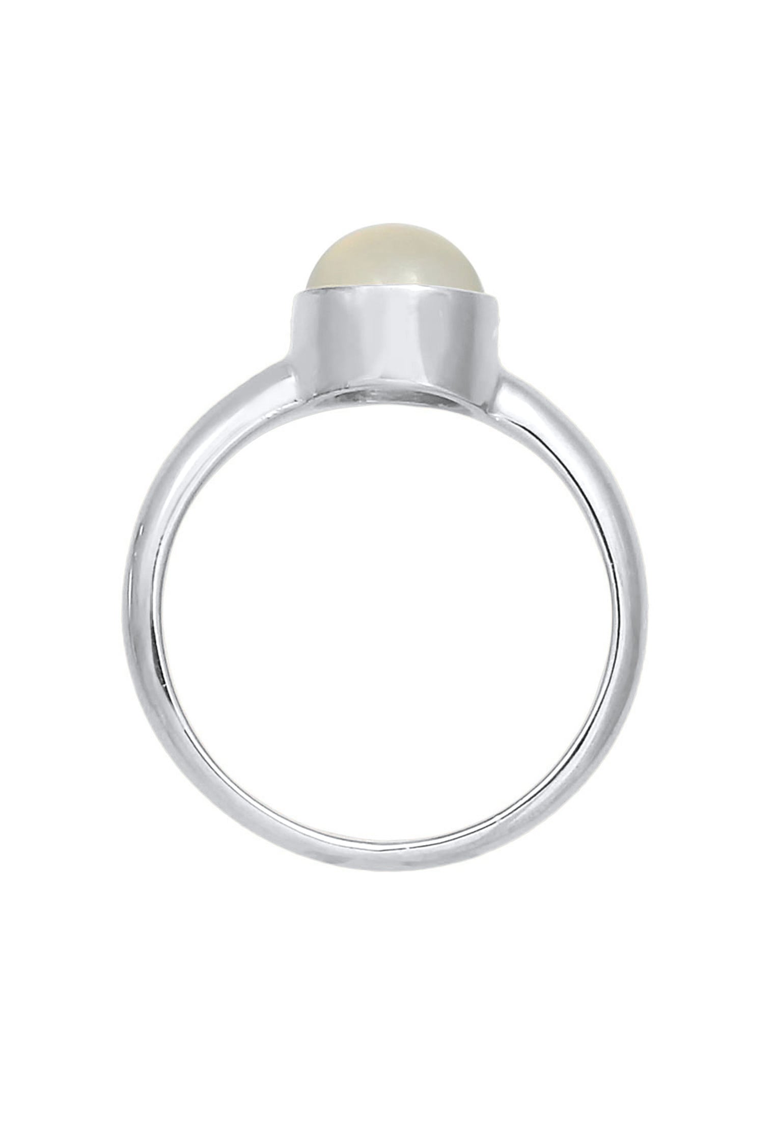 Elli Silberring »Ring Solitär Edelstein Mondstein Pastell 925 Silber«