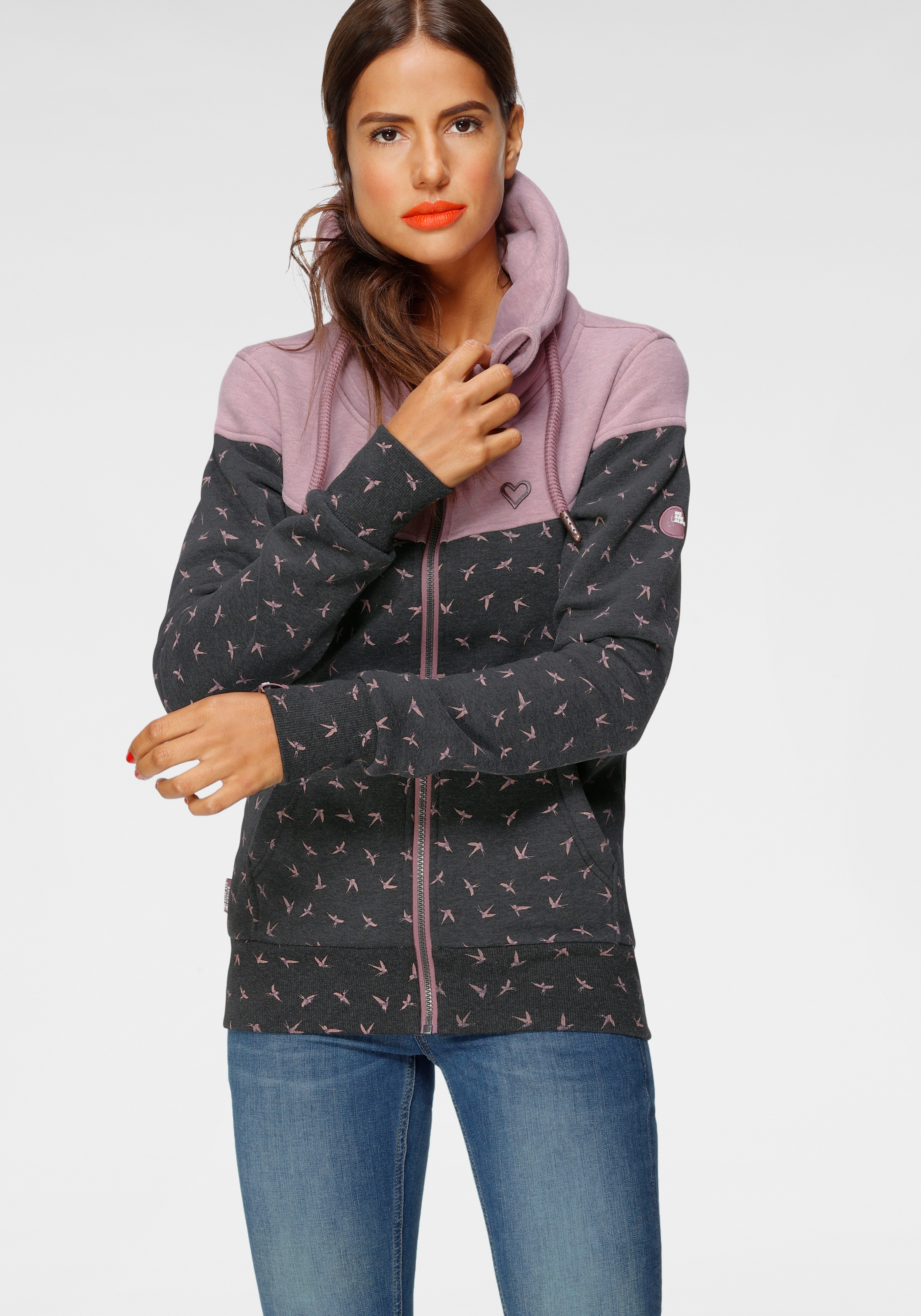 Alife & Kickin Sweatjacke »ValinaAK A«, sportive Jacke mit hohem extradicken Stehkragen& dicken Kordeln