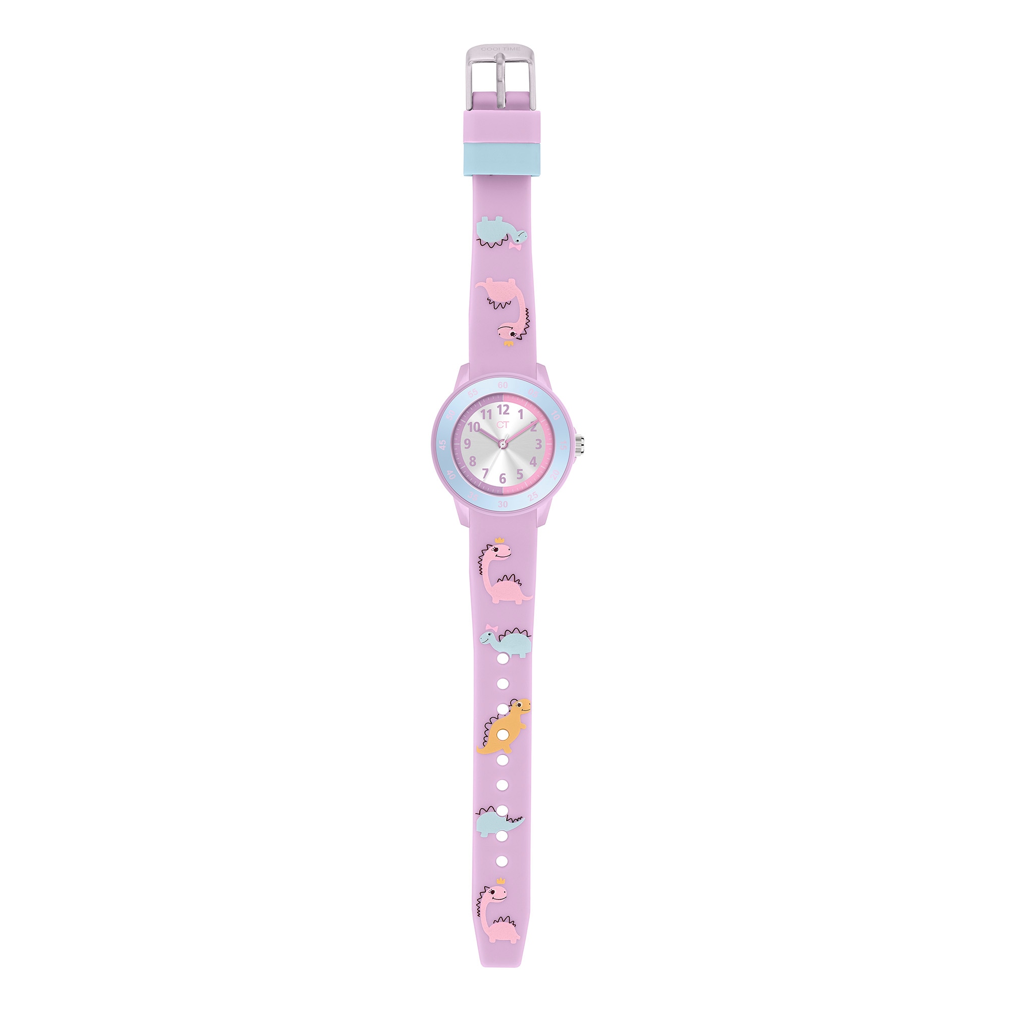 COOL TIME Quarzuhr »The Cool Pink Dino«, Armbanduhr, Silikonarmband, Kinderuhr, Mädchen, analog
