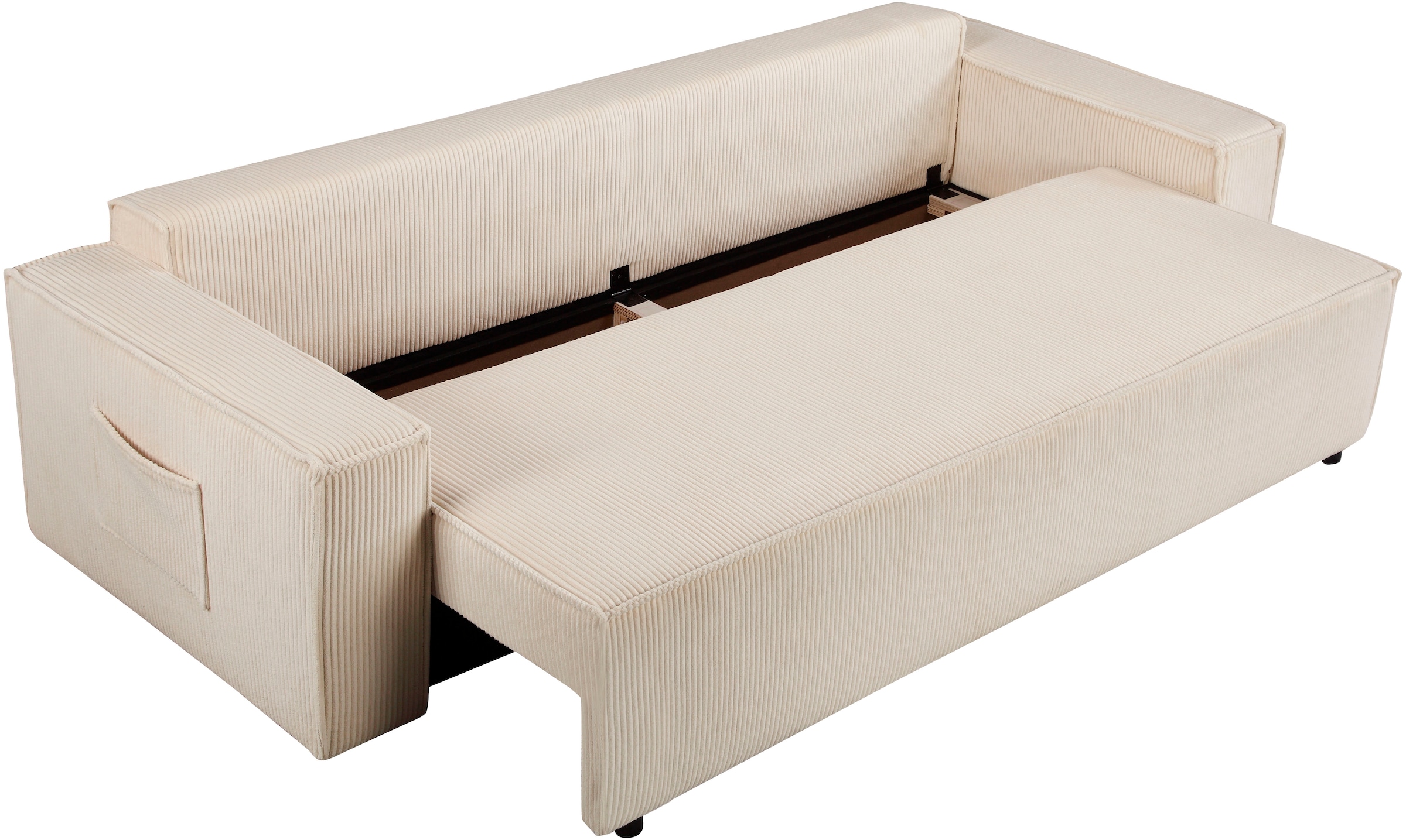OTTO home Schlafsofa »CASSI 3-Sitzer, 240 cm - OTTO. Verlässliche Qualität.« Schlaffunktion (134/200), Bettkasten, Cord, Unser Tiefpreis