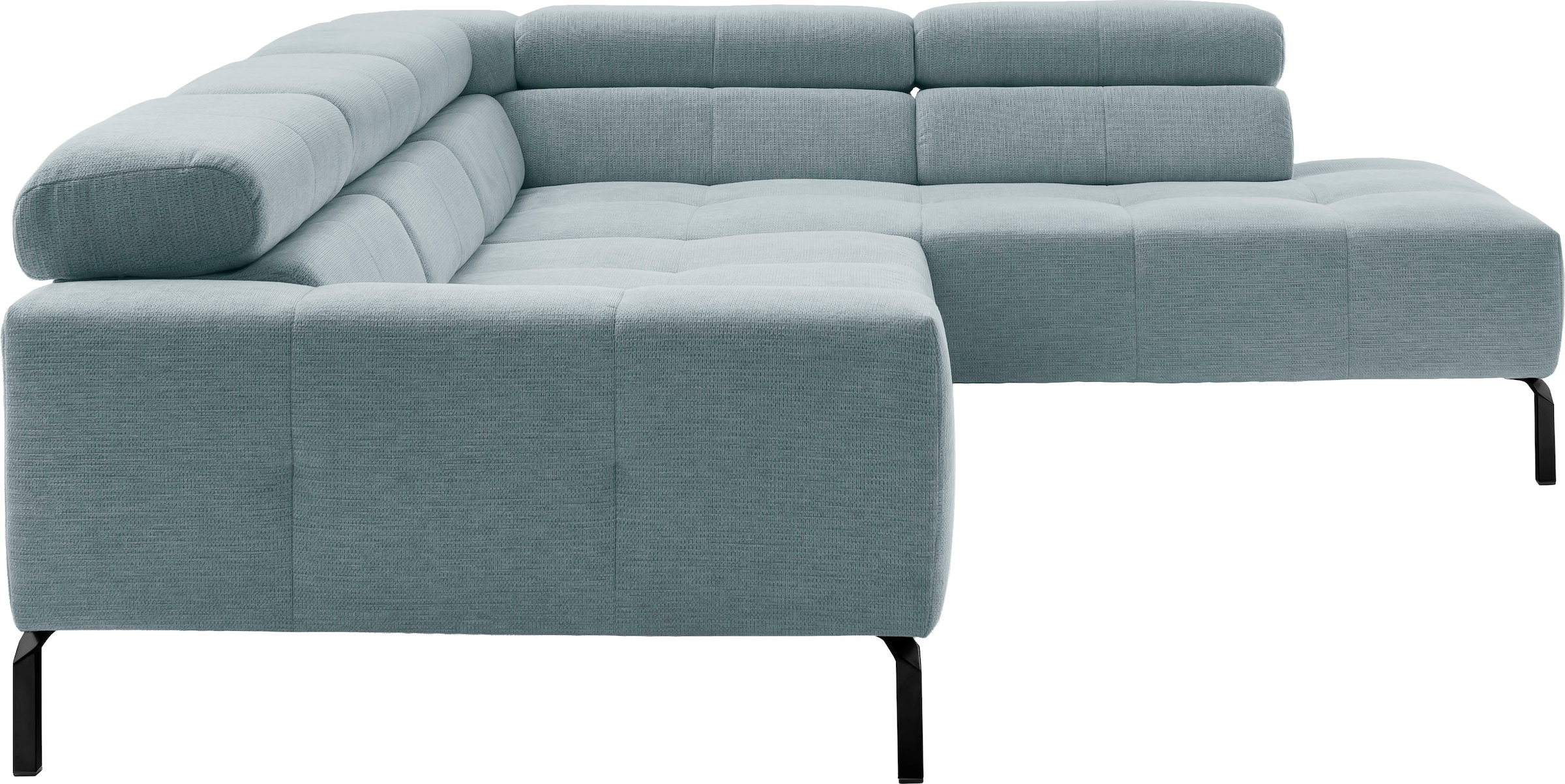 Home affaire Ecksofa »Claya Move, L-Form, Kopf- & Rückenverstellung, Breite 282 cm« Moderne Steppung, weicher Polsteraufbau & saugroboterfreundliche Höhe