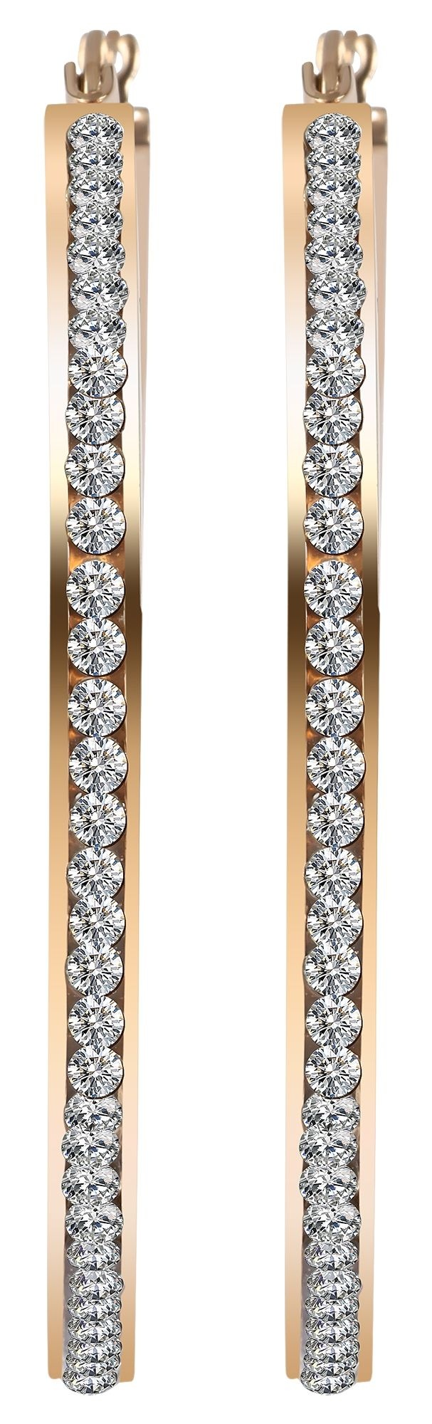 Adelia´s Paar Creolen »Damen Ohrringe ¿ Creole aus Edelstahl mit Strass Steinchen«